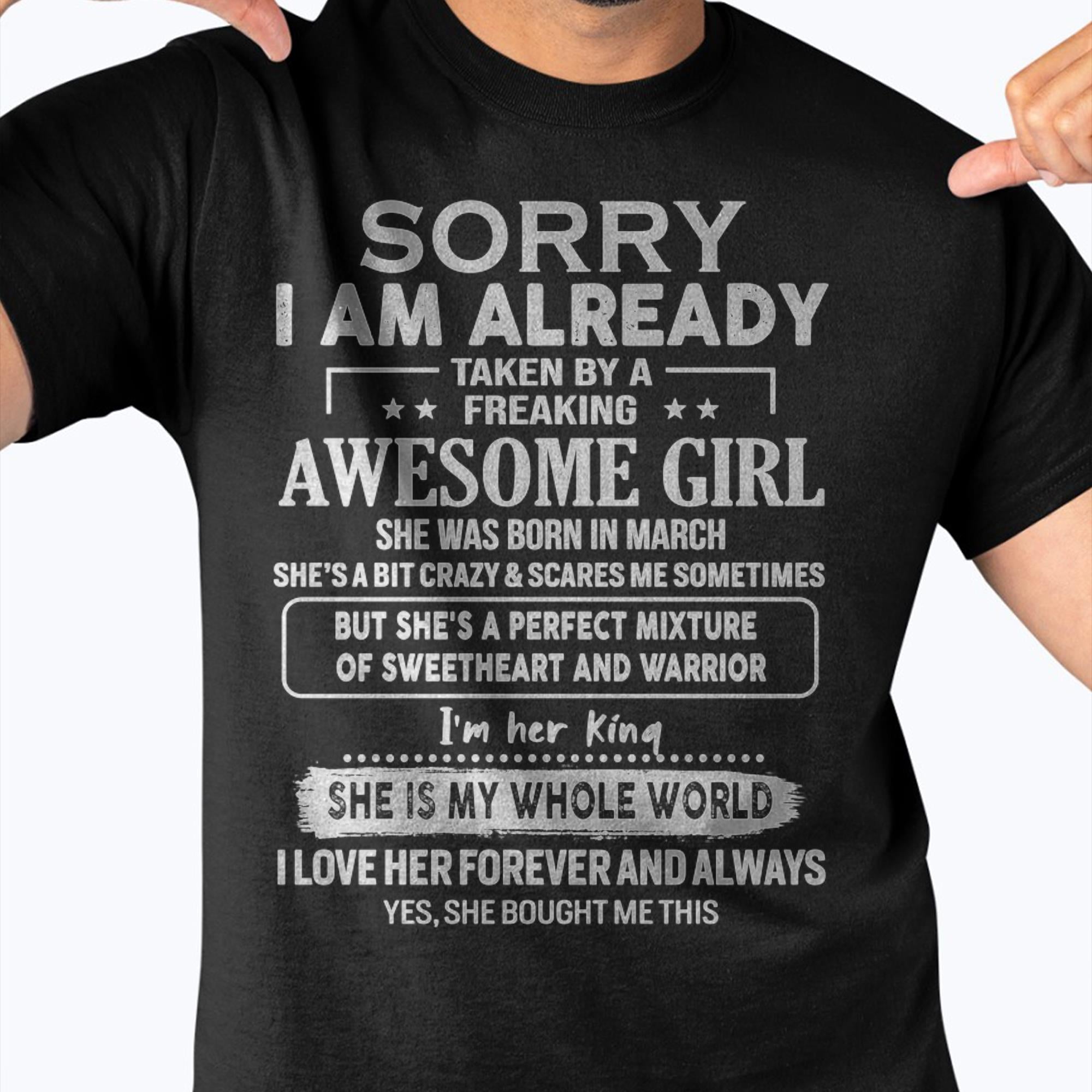 March - Awesome Girl - Perfect Gift For Boyfriend, Husband From Wife - NGHL03 (SKU04-86MT-03)