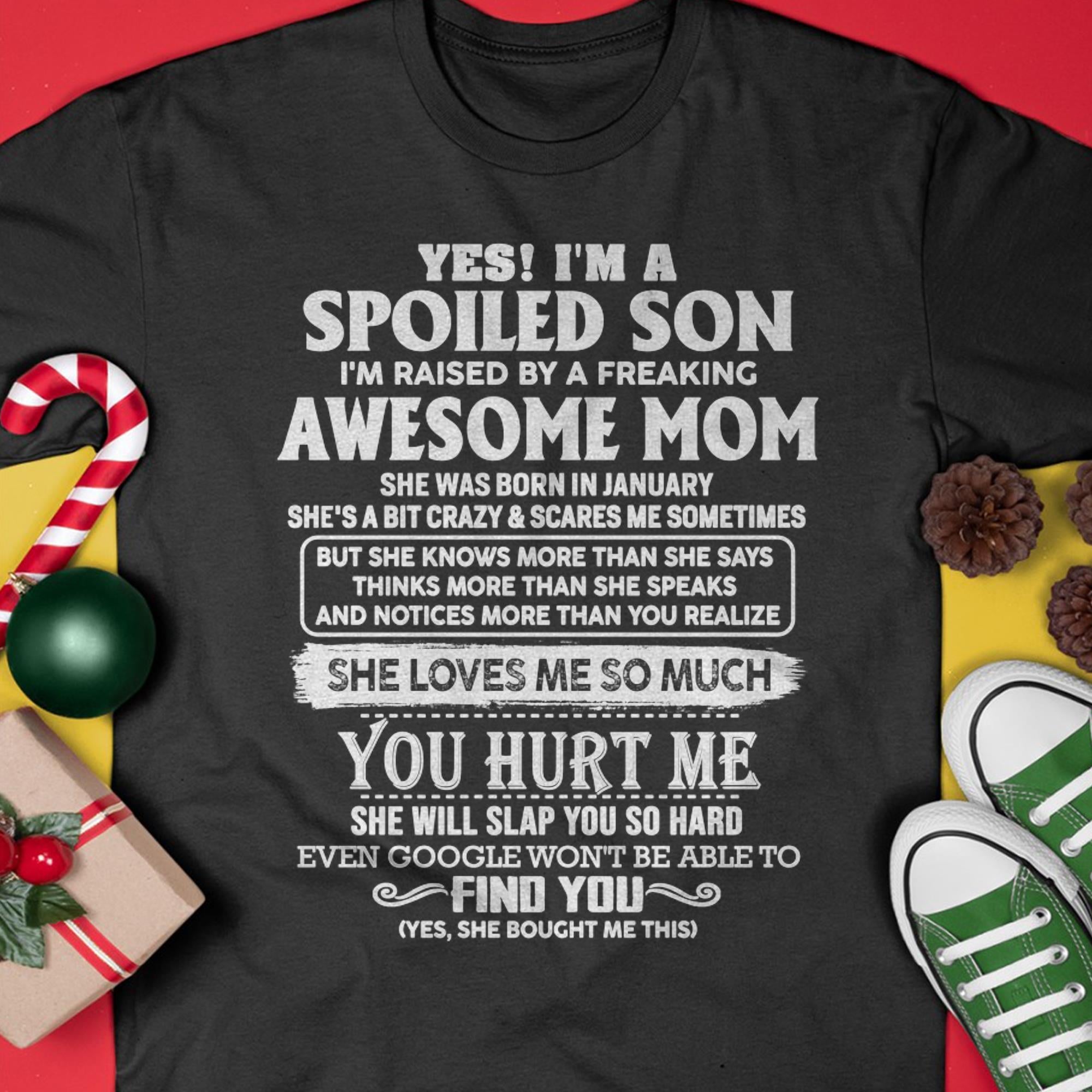 January - Awesome Mom - Perfect Gift For Your Spoiled Son From Mom - NGHL01 (SKU05-47-01)
