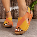 Women’s Colorblock Crossed Wedge Sandals