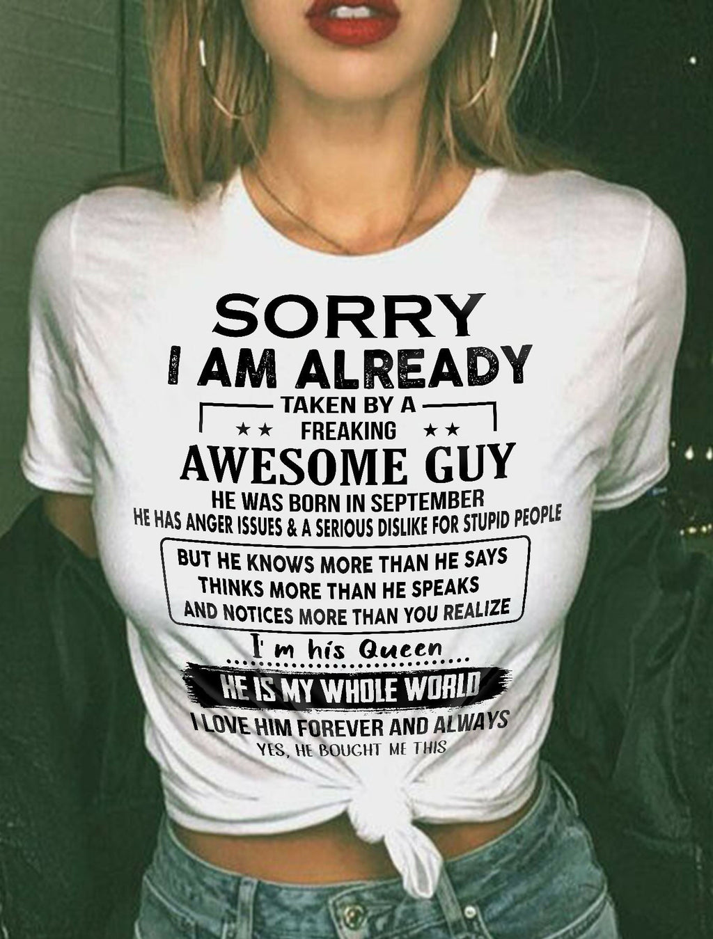 September - Awesome Boyfriend Born In September- Special gift for your Girlfriend - From Husband NGHL09 (SKUT08-11-09)