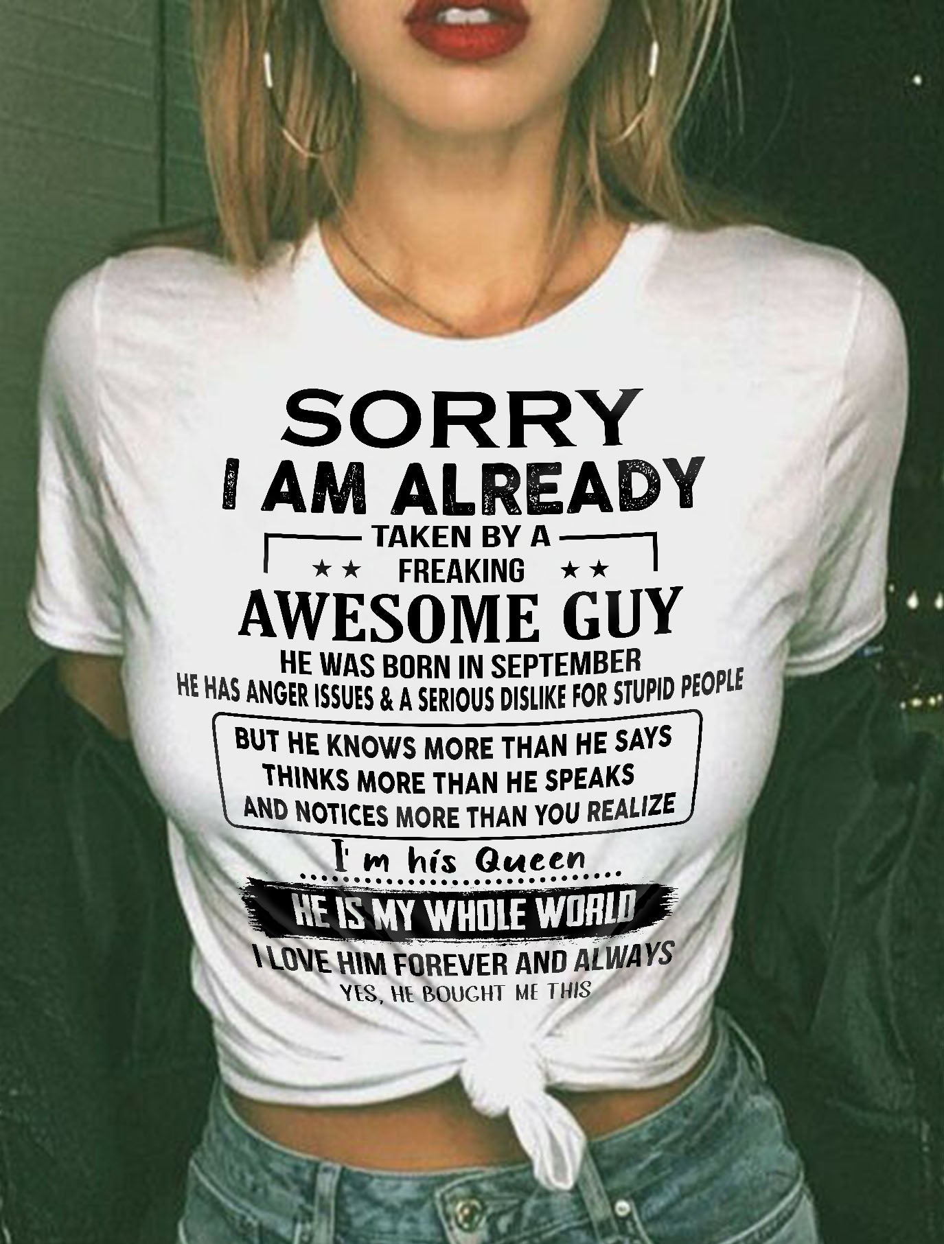 September - Awesome Boyfriend Born In September- Special gift for your Girlfriend - From Husband NGHL09 (SKUT08-11-09)