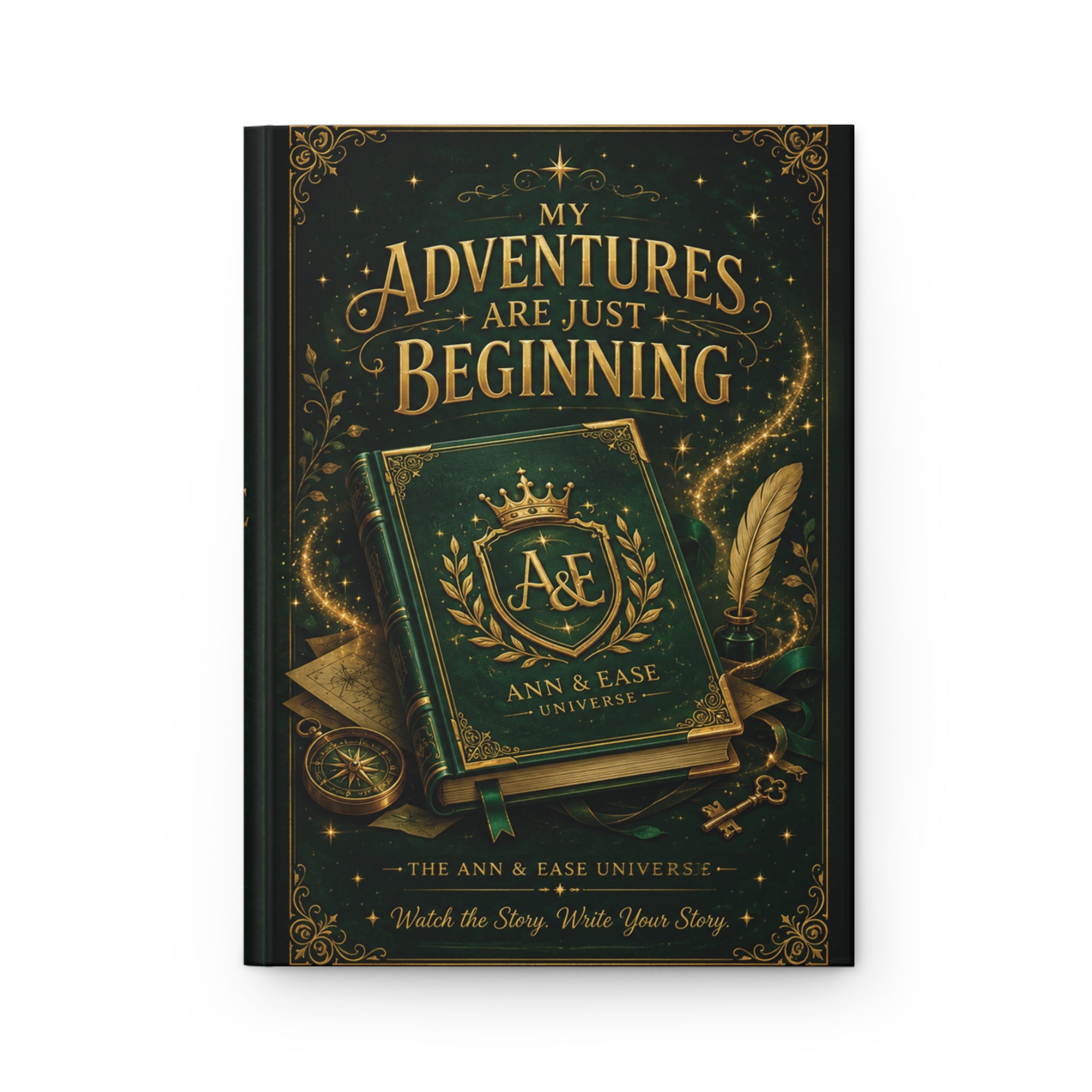 Hardcover Journal - "My Adventures Are Just Beginning" Inspirational Writing Notebook
