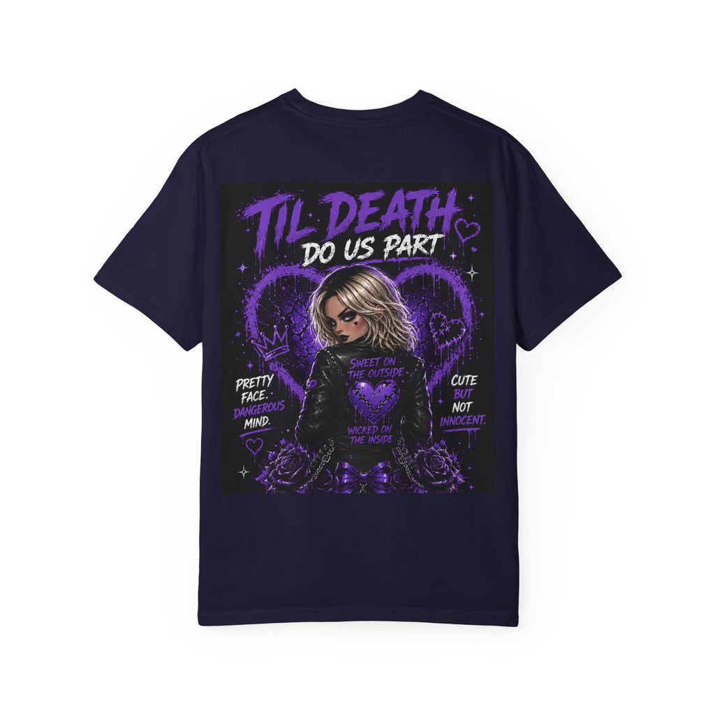 Pretty Dangerous "Cute But Cursed" T-Shirt — Gothic Purple Graphic Tee