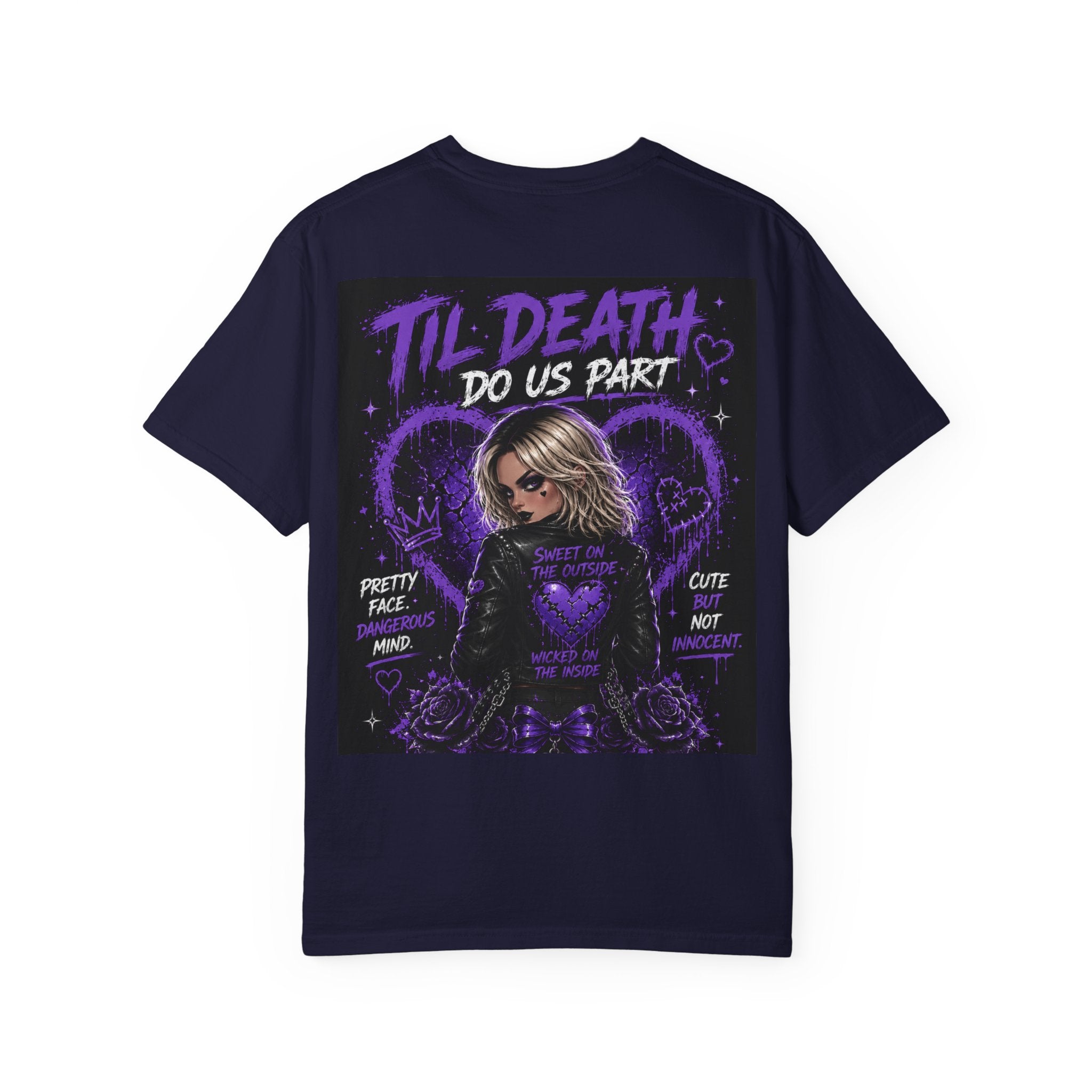 Pretty Dangerous "Cute But Cursed" T-Shirt — Gothic Purple Graphic Tee