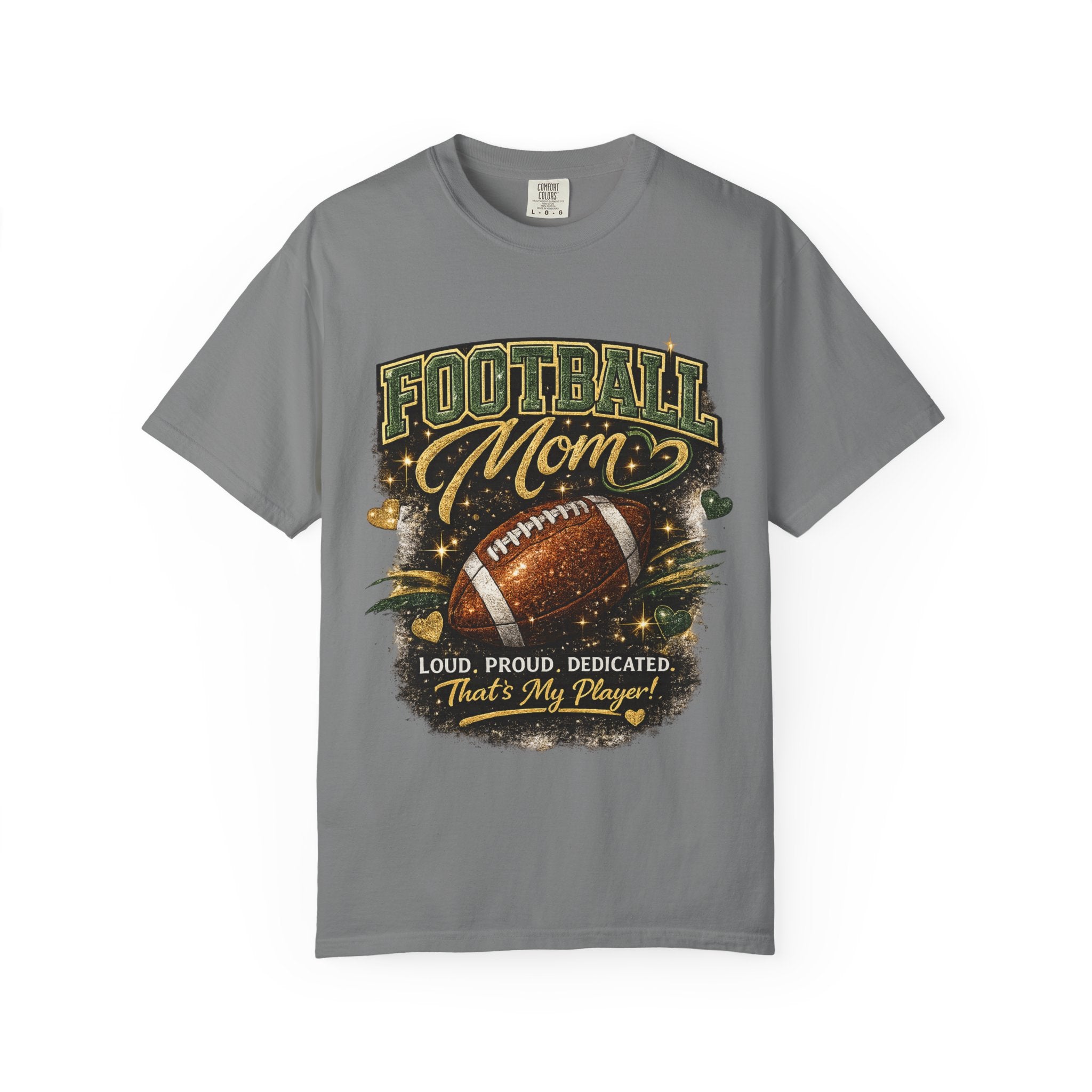 Camiseta de mamá de fútbol — Regalo de mamá de fútbol ruidosa, orgullosa y dedicada