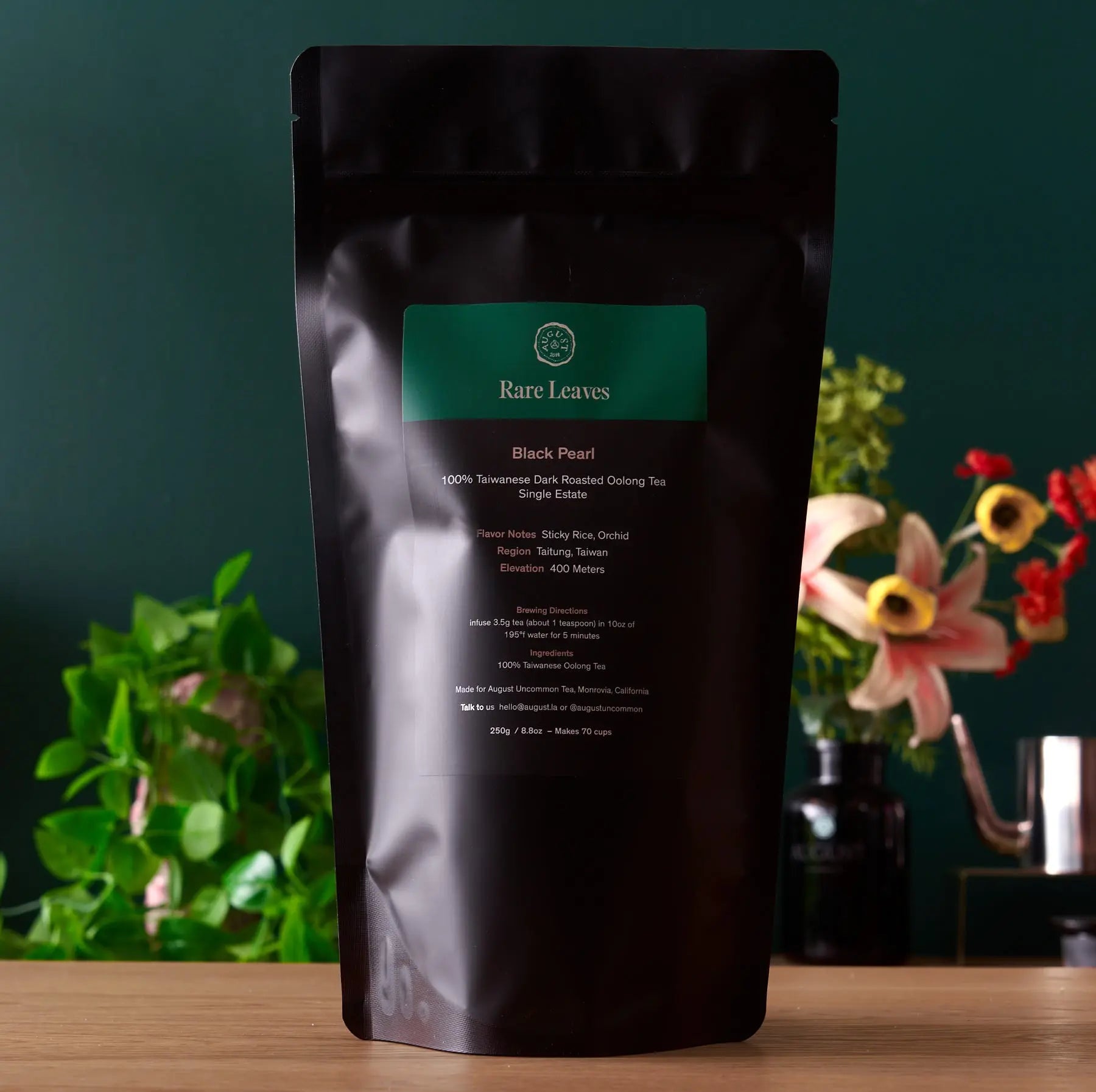 Rare Leaves Black Pearl - Té Oolong taiwanés tostado oscuro de una sola finca
