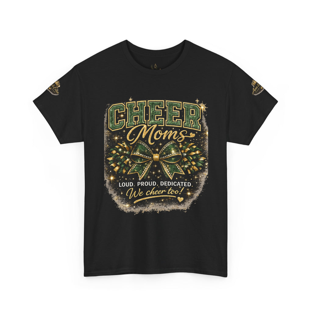 Cheer Moms T‑Shirt – 'Loud, Proud, Dedicated' Cheerleading Mom Graphic Tee