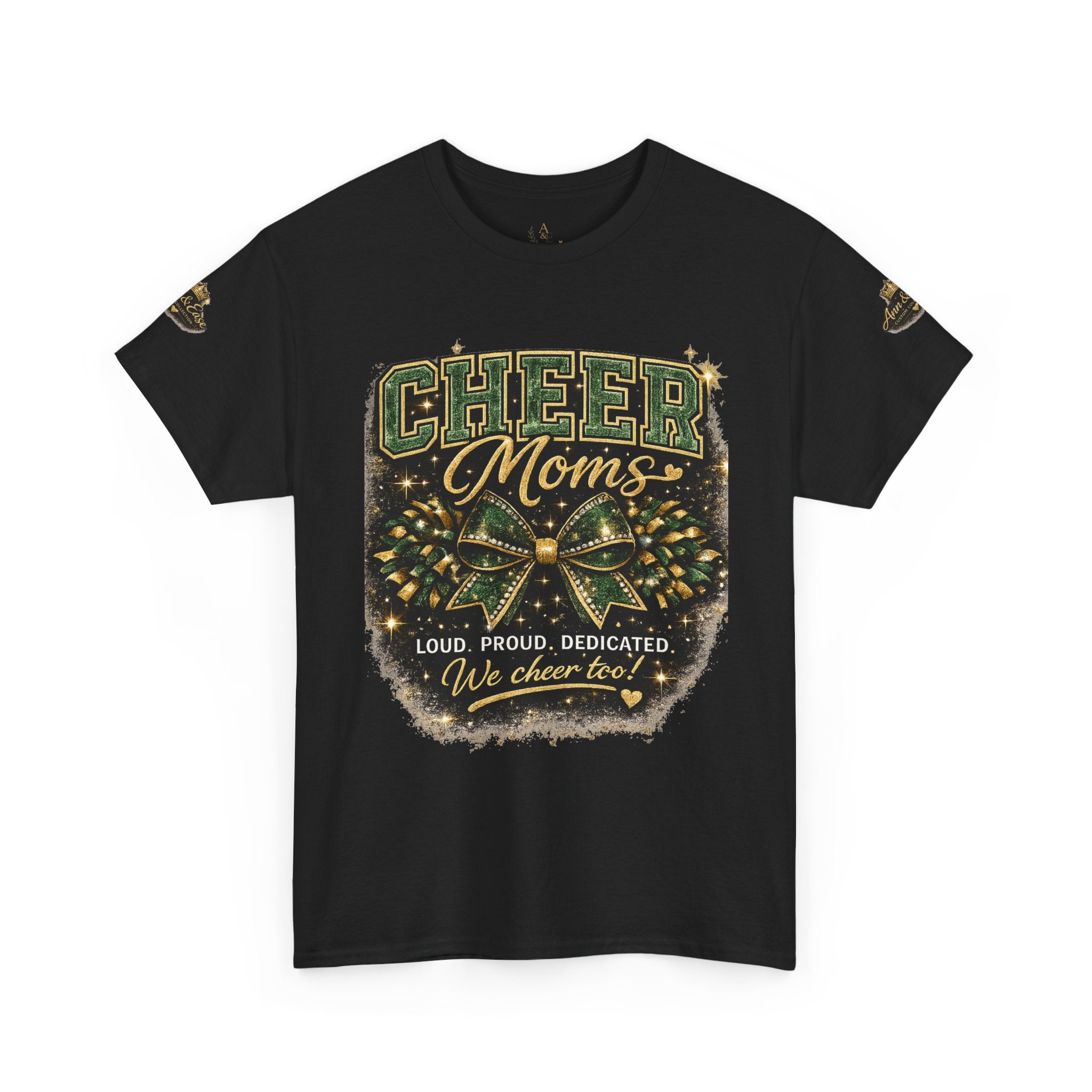 Cheer Moms T‑Shirt – 'Loud, Proud, Dedicated' Cheerleading Mom Graphic Tee