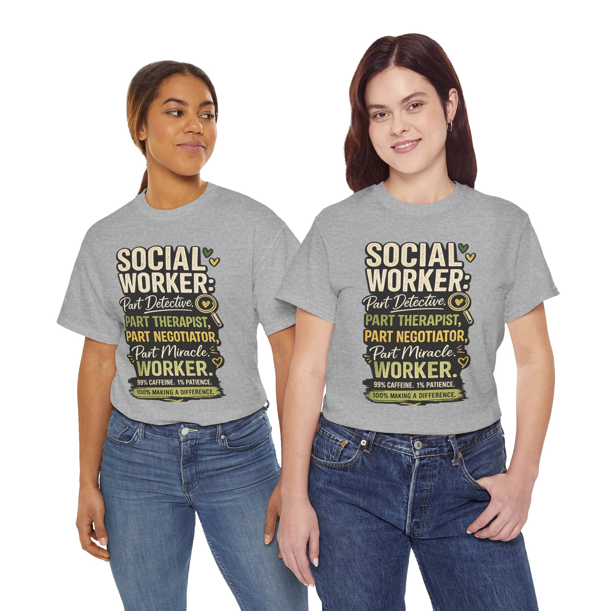 Social Worker T-Shirt – 'Social Worker: Part Detective, Part Therapist' Graphic Tee (Survival Kit Back)