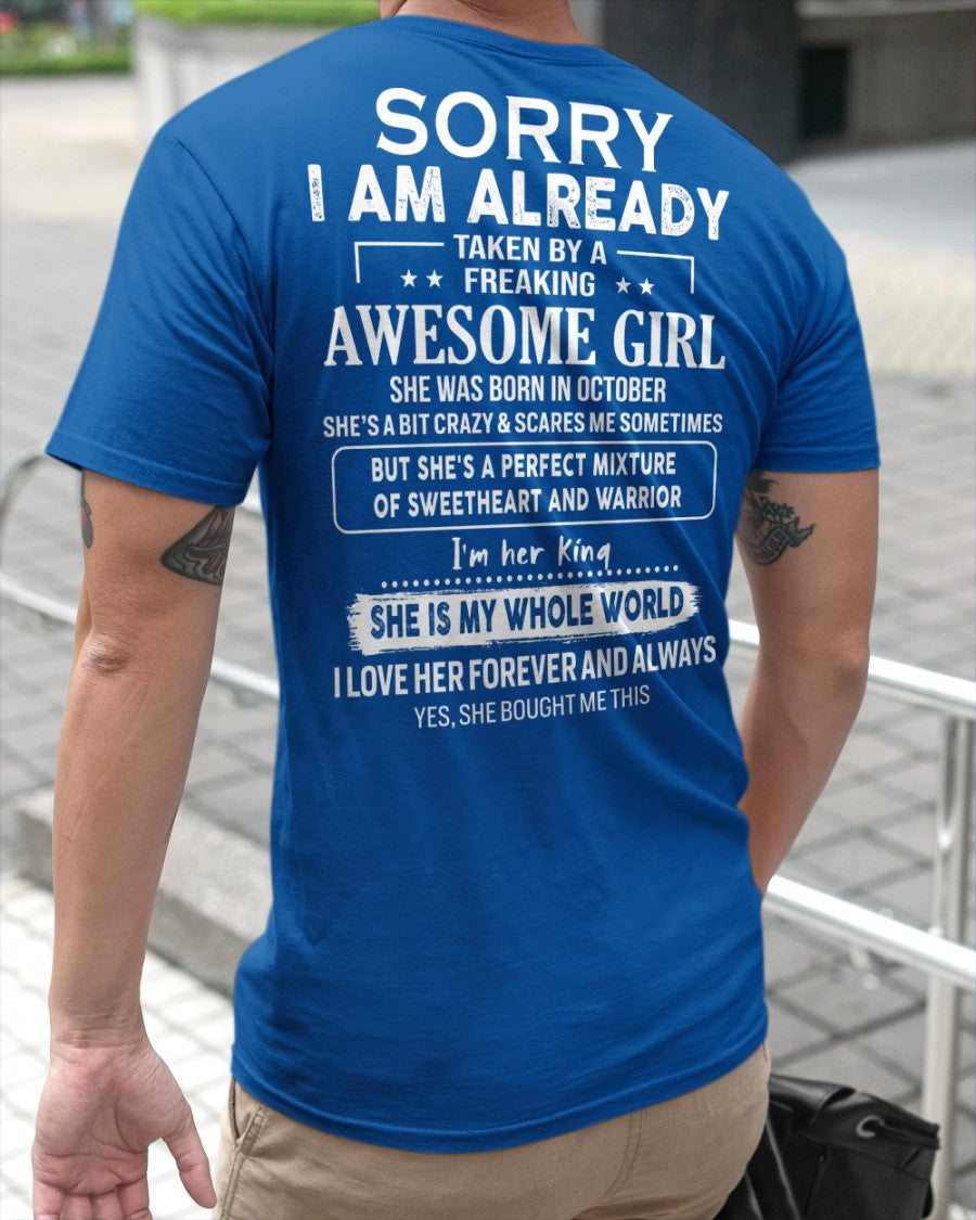October - Awesome girl - Perfect gift for your boyfriend - (SKU04-86-10) - From Wife NGHL10
