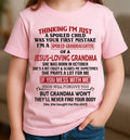 Christian Girl Shirt – Spoiled by Grandma October Edition – From Grandma to Granddaughter NGHL10 (SKU07-181-10)