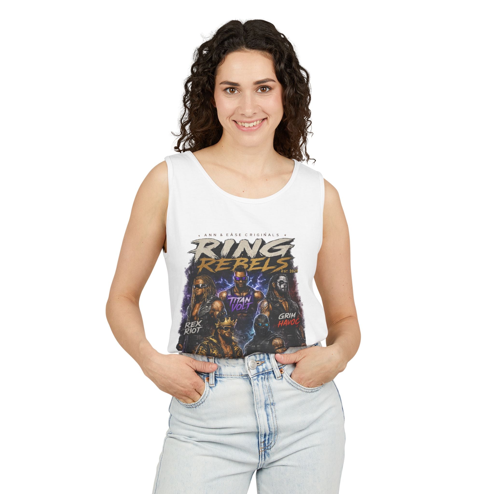 Ring Rebels Tank Top — Vintage Wrestling Crew Graphic