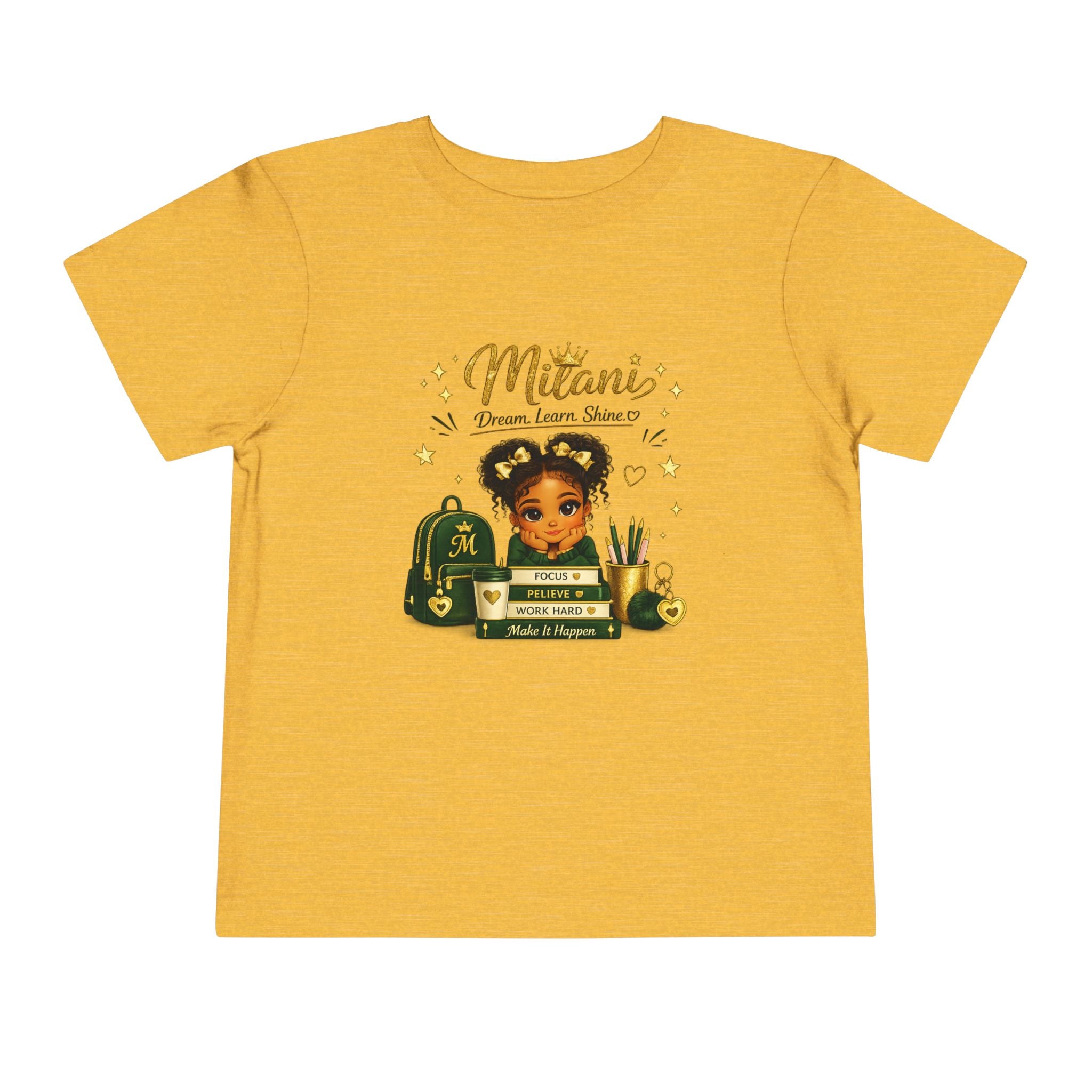 Toddler Tee — "Lil' Girl With Big Dreams" Inspirational Graphic Shirt