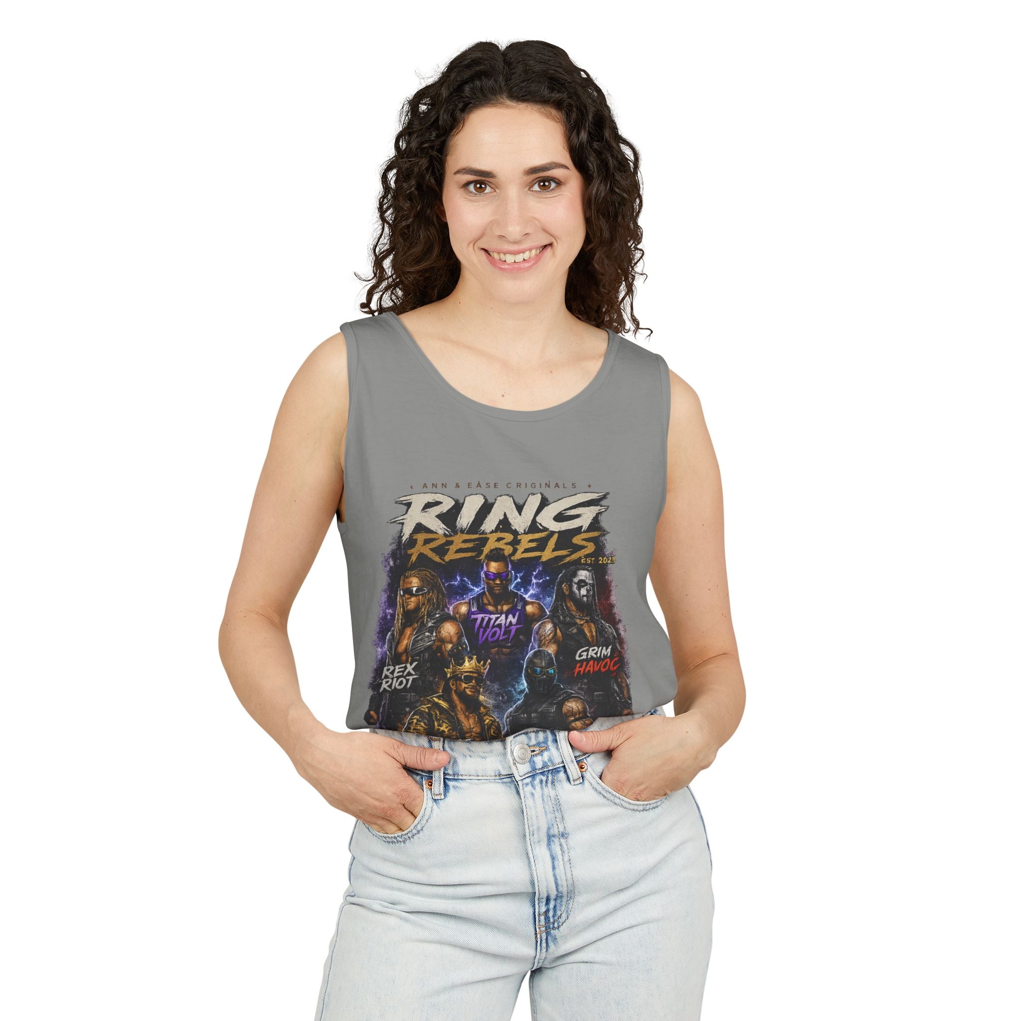 Ring Rebels Tank Top — Vintage Wrestling Crew Graphic