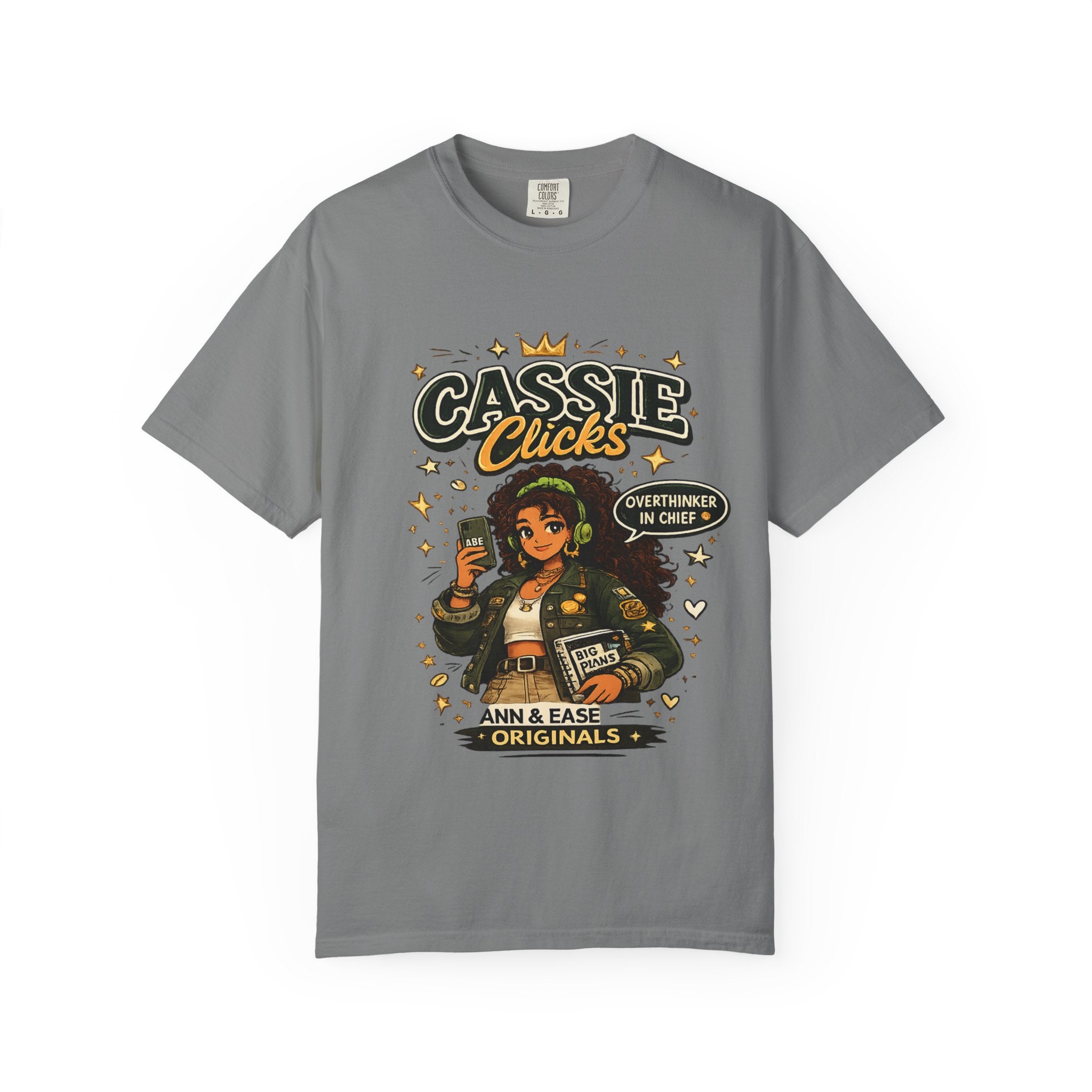 Camiseta estampada — Sudadera de cuello redondo motivacional "Cassie Clicks"