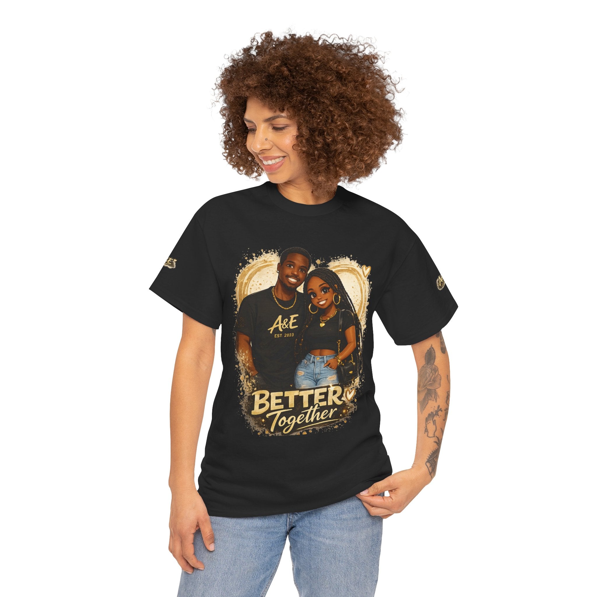 Camiseta para parejas Better Together — Camiseta estampada "Diferentes vibras, misma alma"