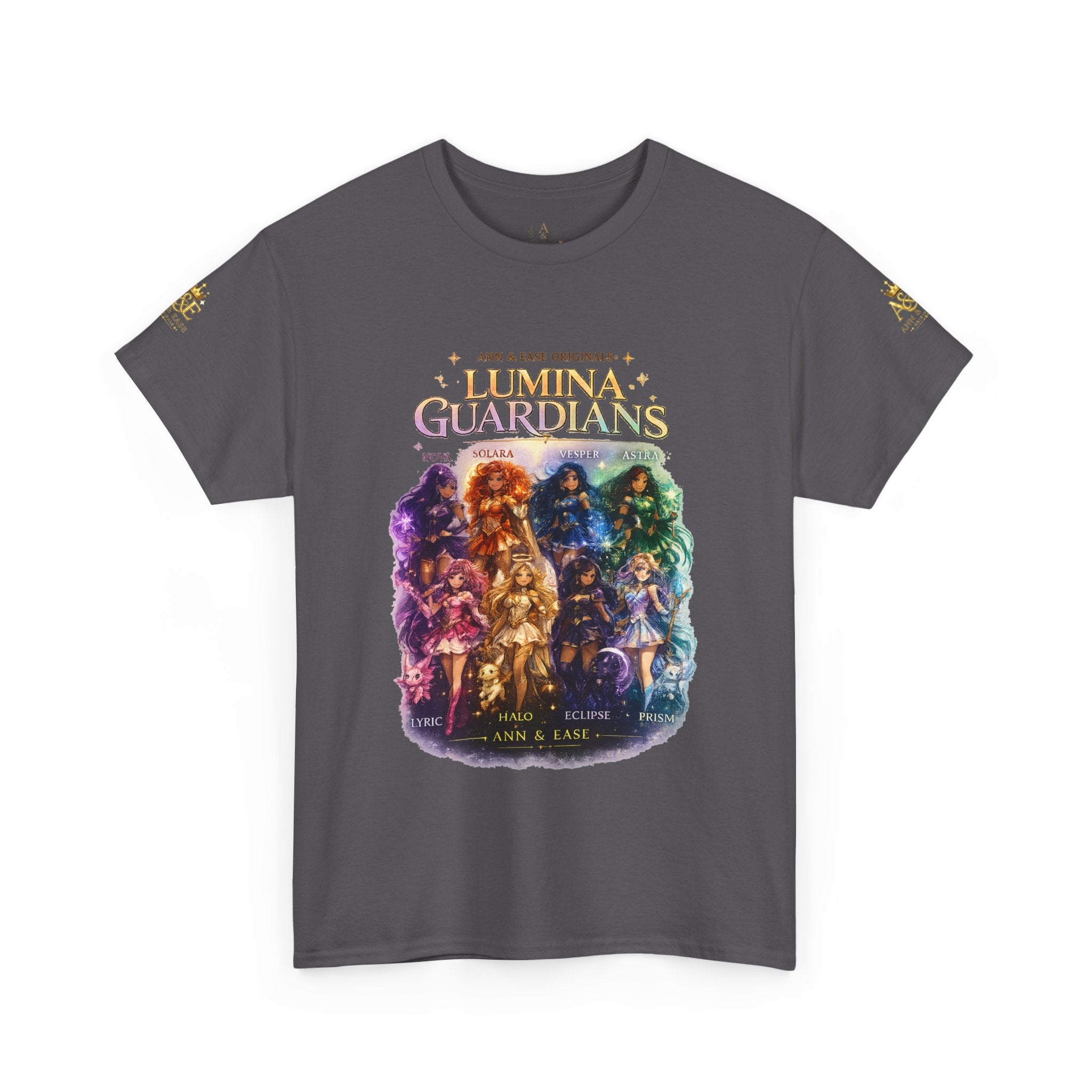Lumina Guardians Graphic Tee — Colorful Fantasy Character Poster T‑Shirt
