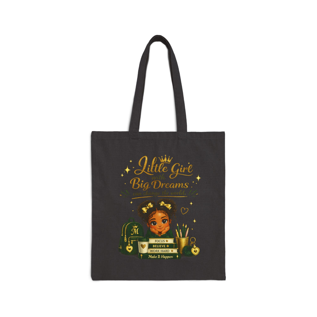 Tote Bag — "Little Girl With Big Dreams" Canvas Tote (Custom Name Mitani)