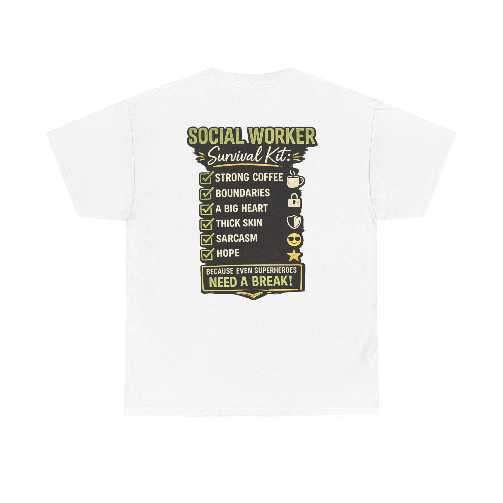 Social Worker T-Shirt – 'Social Worker: Part Detective, Part Therapist' Graphic Tee (Survival Kit Back)