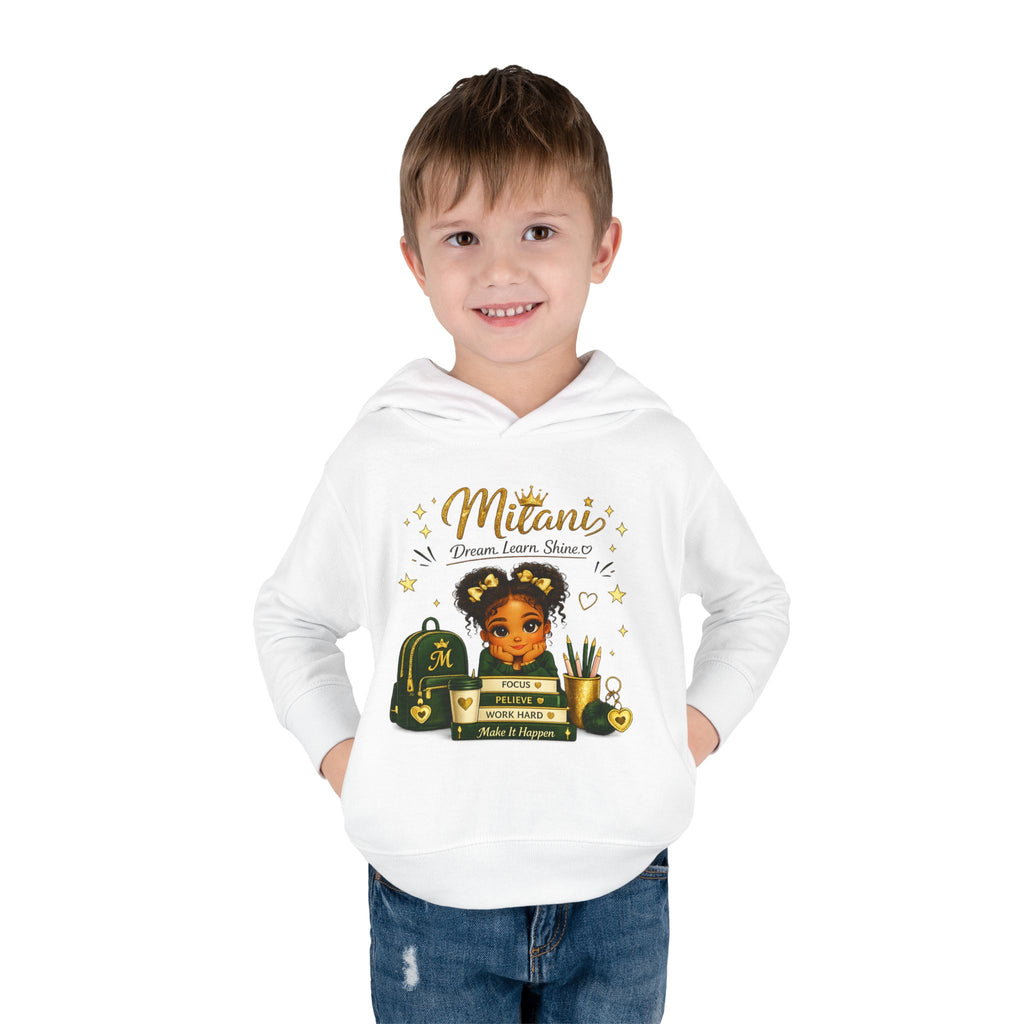 Toddler Hoodie — "Little Girl with Big Dreams" Personalized Motivational Pullover