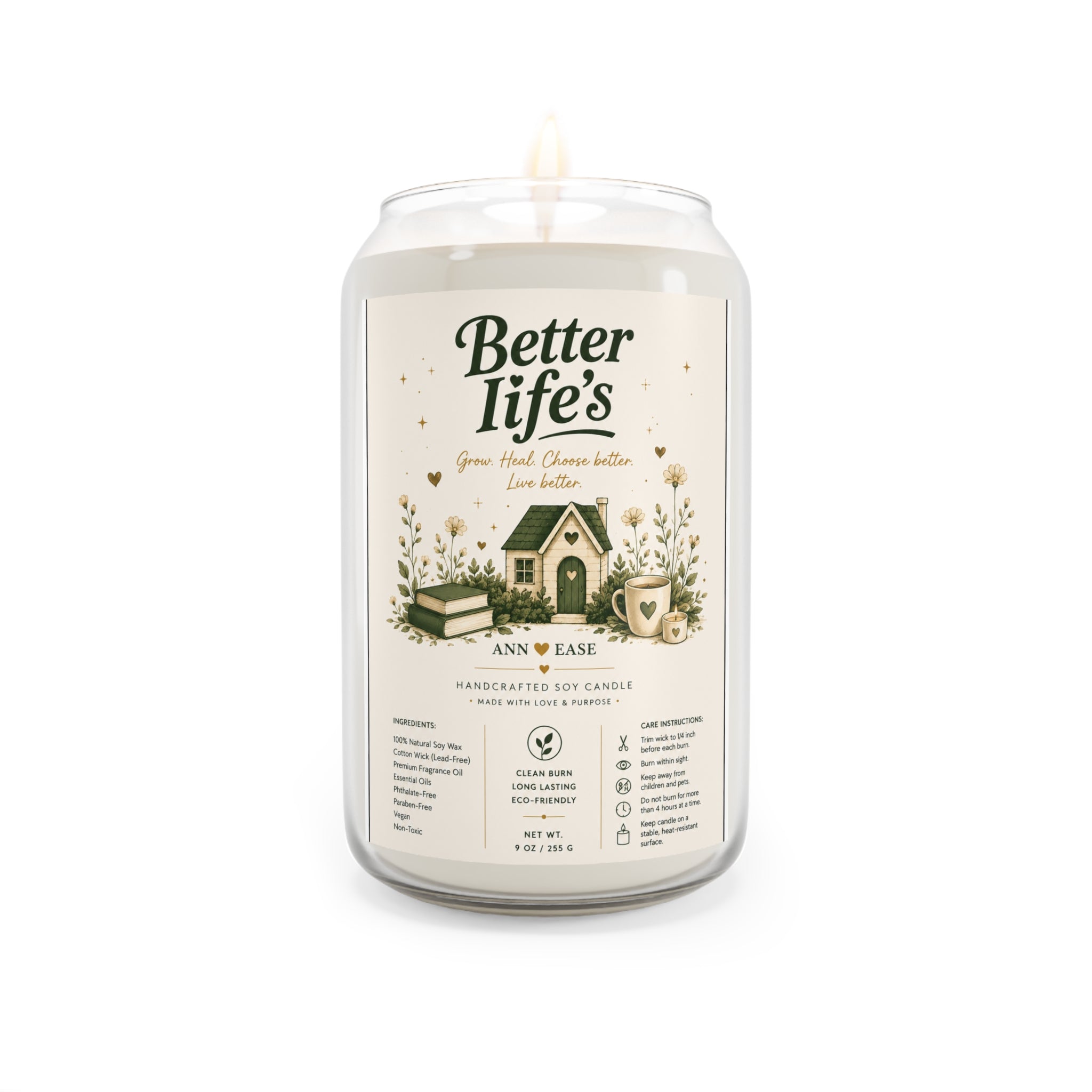 Scented Soy Candle — 13.75 oz “Better Life’s” Handcrafted Home Fragrance