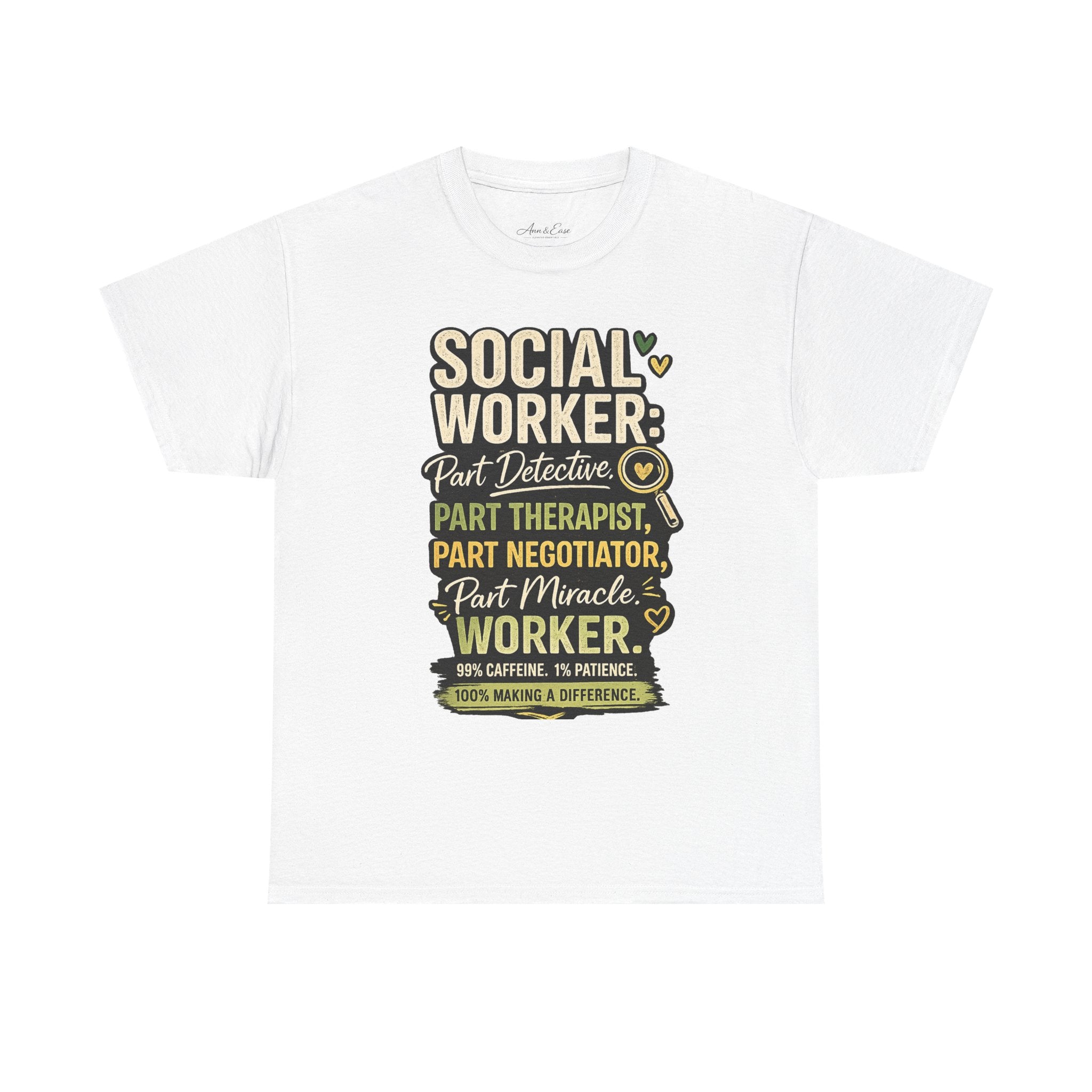 Social Worker T-Shirt – 'Social Worker: Part Detective, Part Therapist' Graphic Tee (Survival Kit Back)