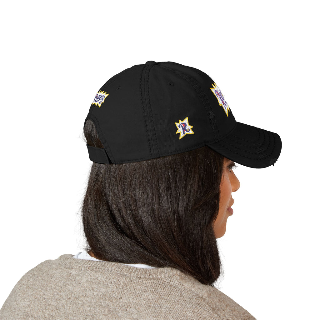 Distressed Embroidered 'Regrets' Dad Hat - Vintage Streetwear Cap