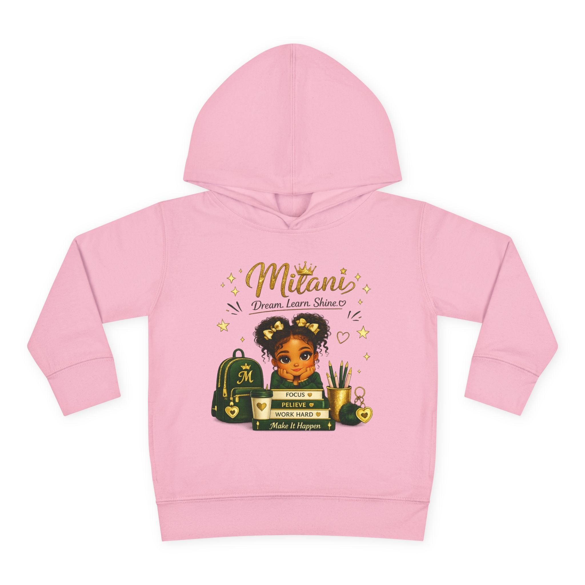 Toddler Hoodie — "Little Girl with Big Dreams" Personalized Motivational Pullover
