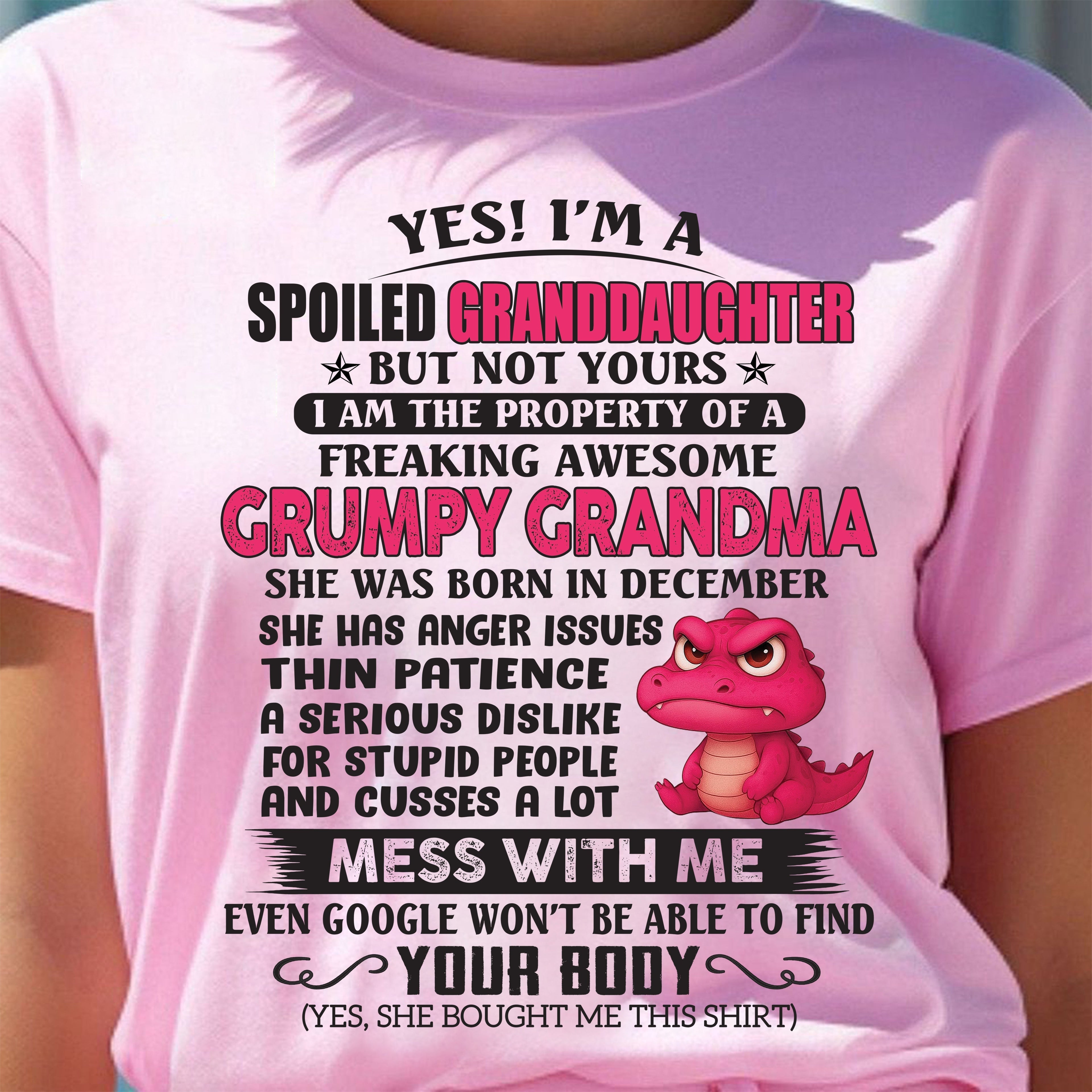 DECEMBER - YES, I'M A SPOILED GRANDDAUGHTER - GIFT FROM GRANDMA - NGHL12 (SKU09-96-12)