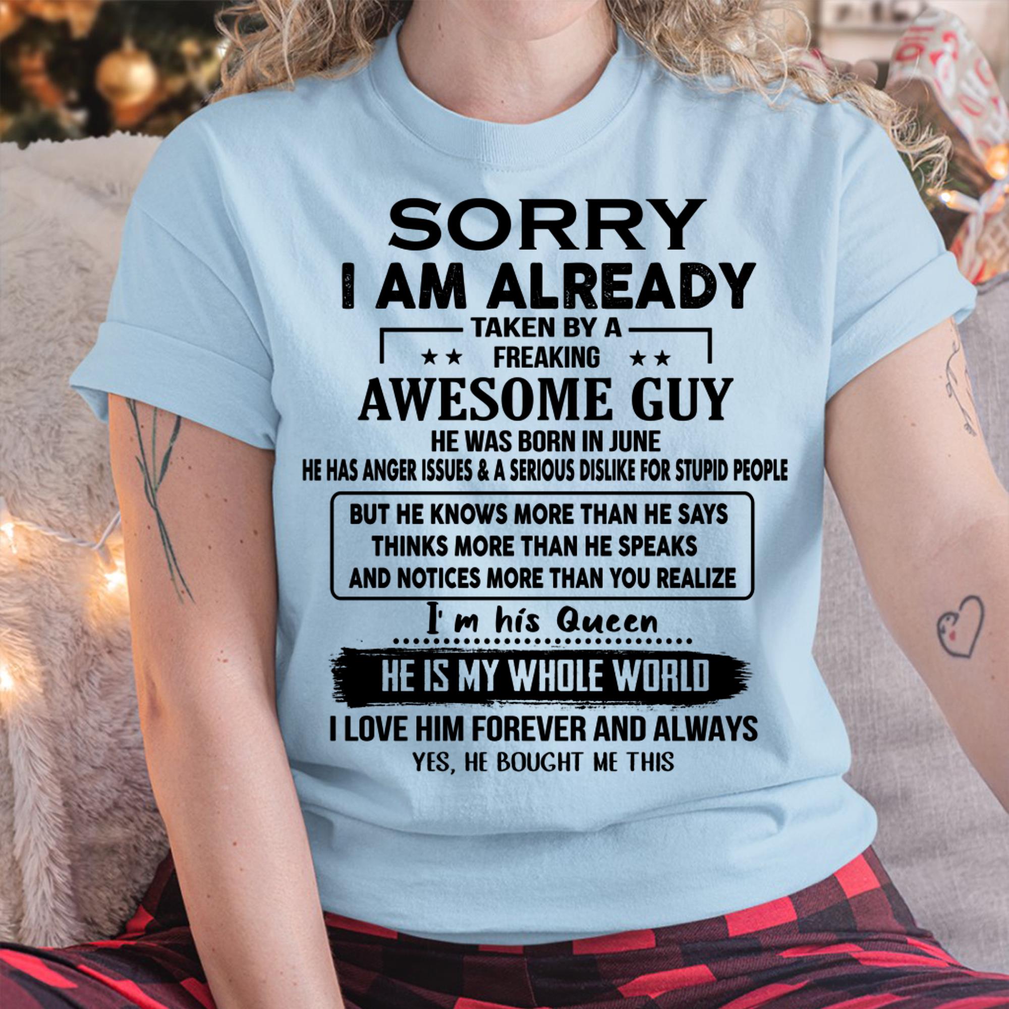June - Awesome Guy - Perfect gift for your girlfriend or wife From Husband - NGHL06 (SKUT08-11-06)