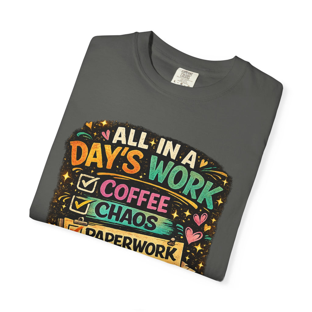 Social Worker T-Shirt — "All In a Day's Work" Checklist Tee