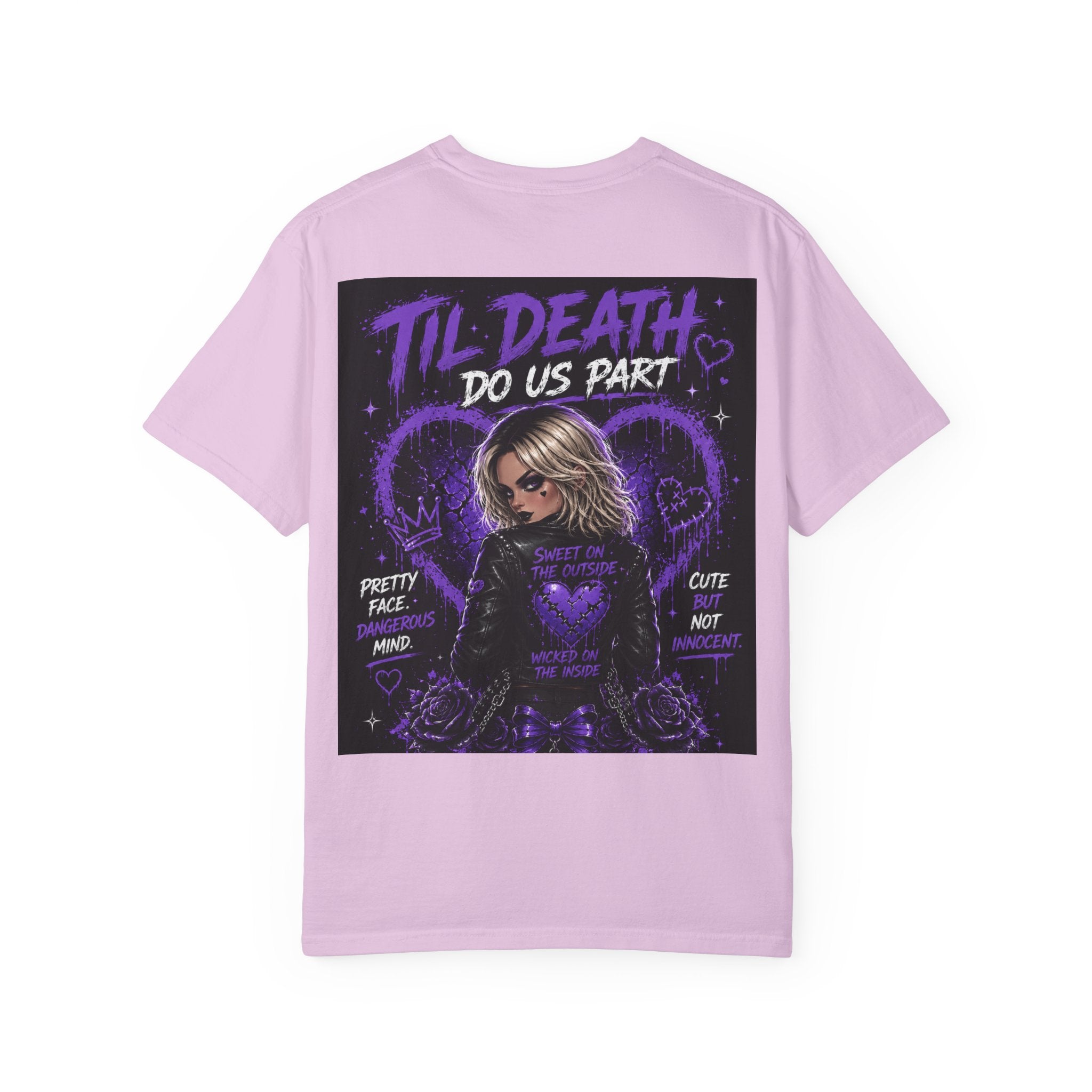 Pretty Dangerous "Cute But Cursed" T-Shirt — Gothic Purple Graphic Tee