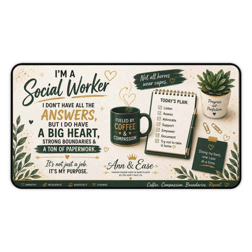 Social Worker Desk Mat — 'I'm a Social Worker' Inspirational Office Mousepad