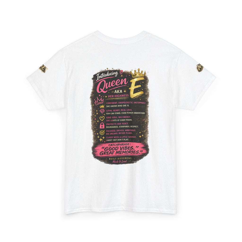 T-Shirt — "Introducing Queen E" Afrocentric Graphic Tee — Built Different, Good Vibes
