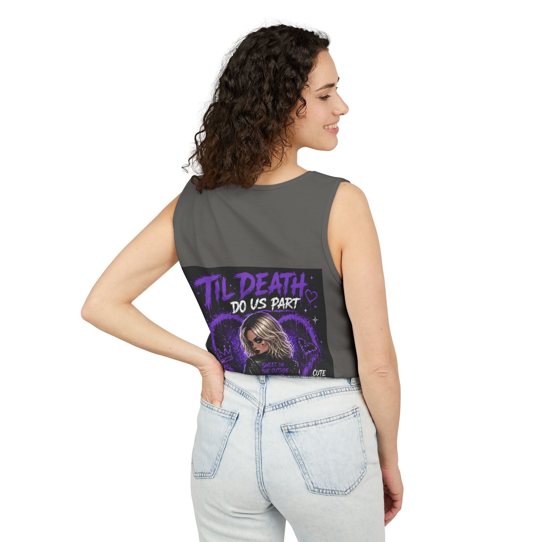 Graphic Tank Top — "Pretty Dangerous / Cute But Cursed" Goth Illustration