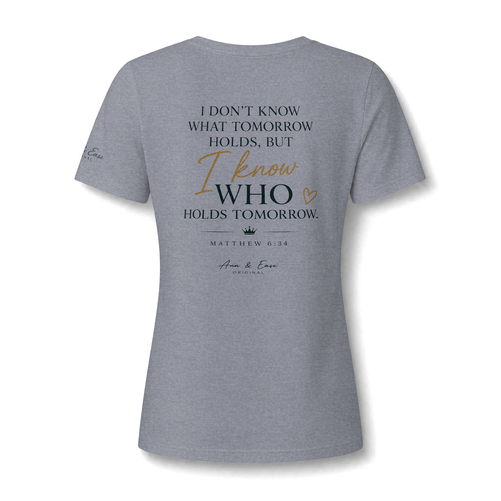 Women's V-Neck Tee — "God's Plan > My Plan Always" Faith Graphic