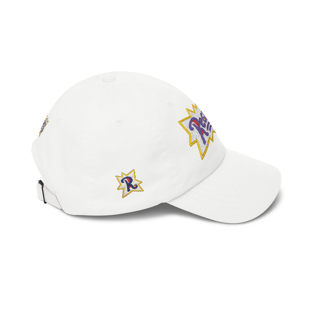 Regrets Embroidered Dad Cap - Retro Funky White Baseball Hat