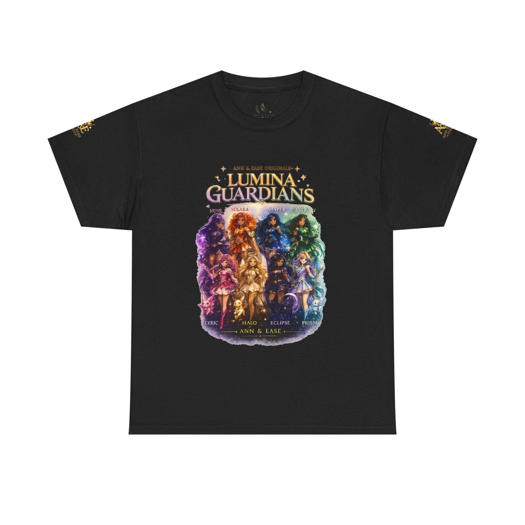 Lumina Guardians Graphic Tee — Colorful Fantasy Character Poster T‑Shirt