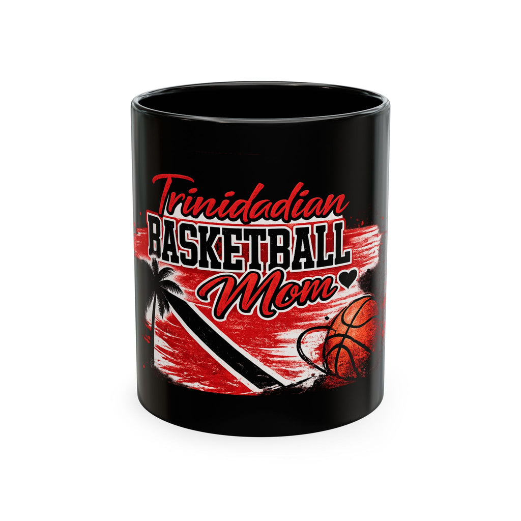 Trinidadian Basketball Mom Mug — Tropical Palm Basketball Coffee Cup