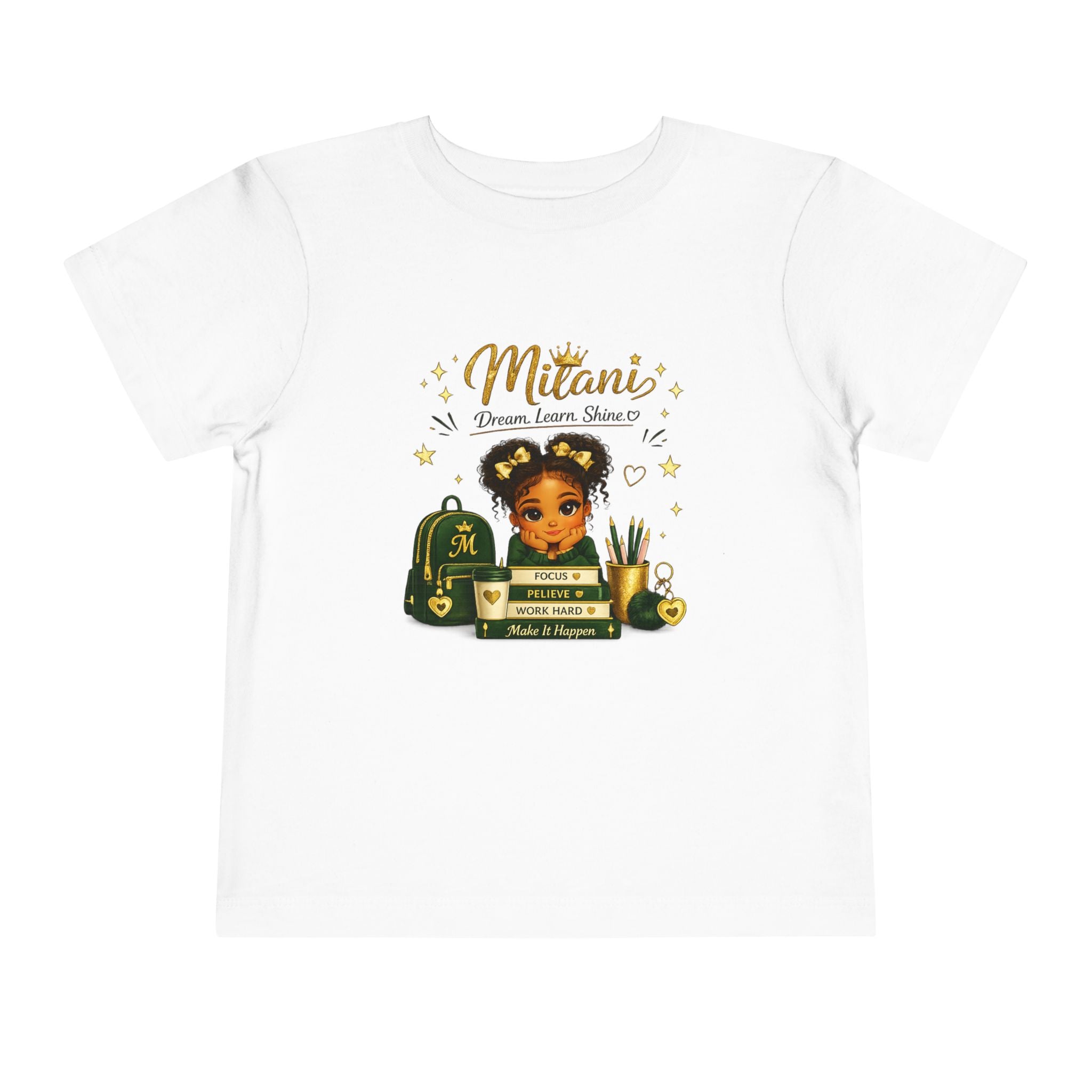 Toddler Tee — "Lil' Girl With Big Dreams" Inspirational Graphic Shirt
