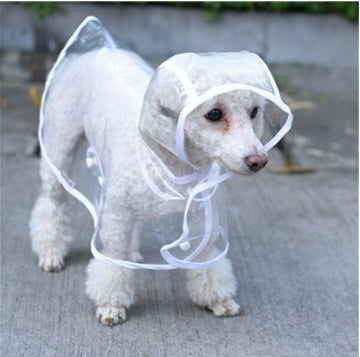 1 unidad impermeable transparente para perro, abrigo de lluvia transparente, ropa para mascotas, impermeable para cachorros, ropa con capucha para perros