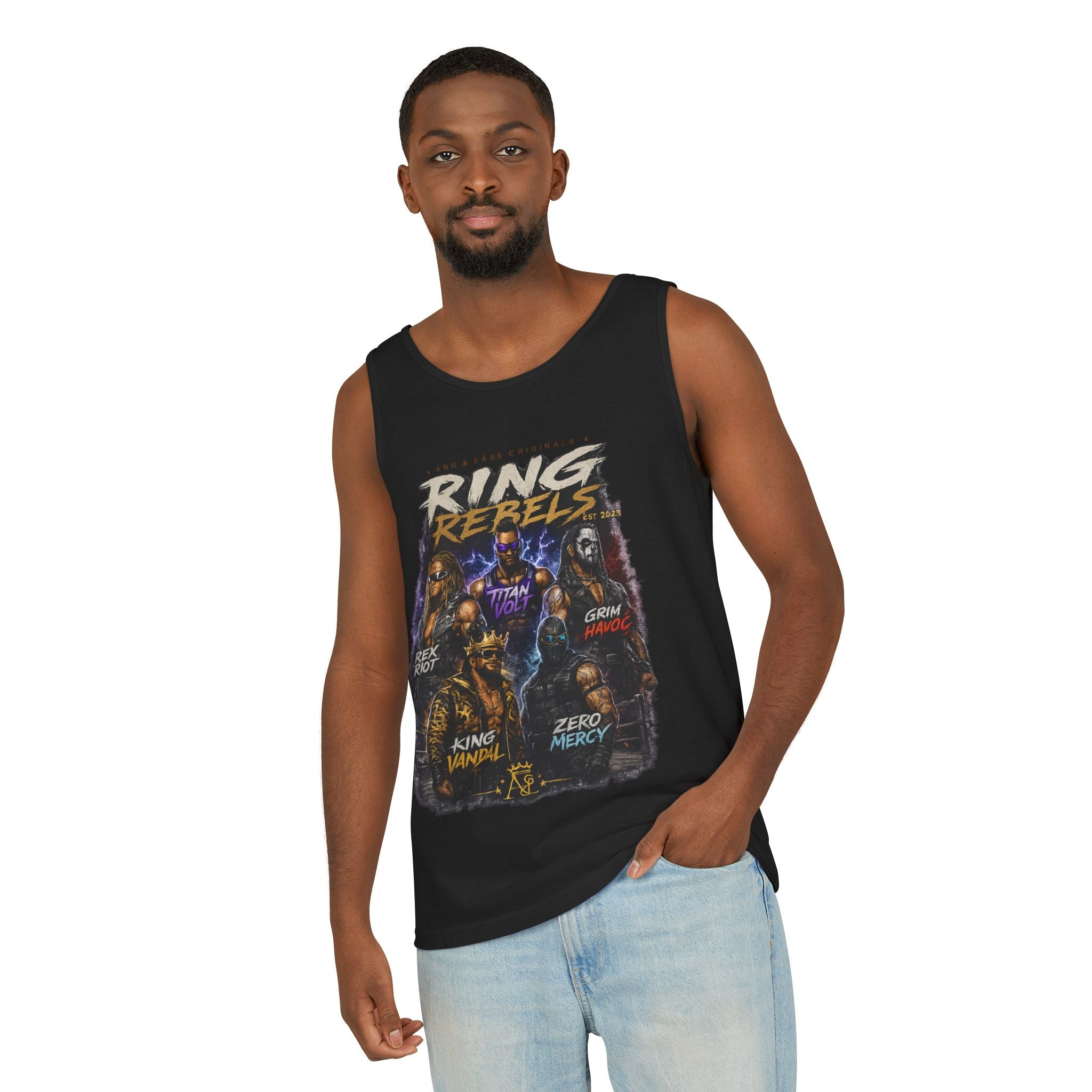 Ring Rebels Tank Top — Vintage Wrestling Crew Graphic