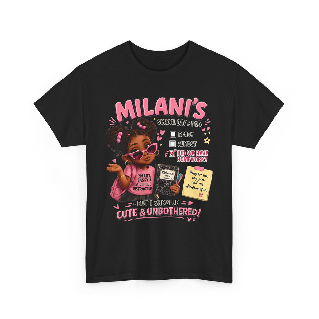 Kids T-Shirt — "Milani's School Days" Cute, Smart & Sassy Back-to-School Tee