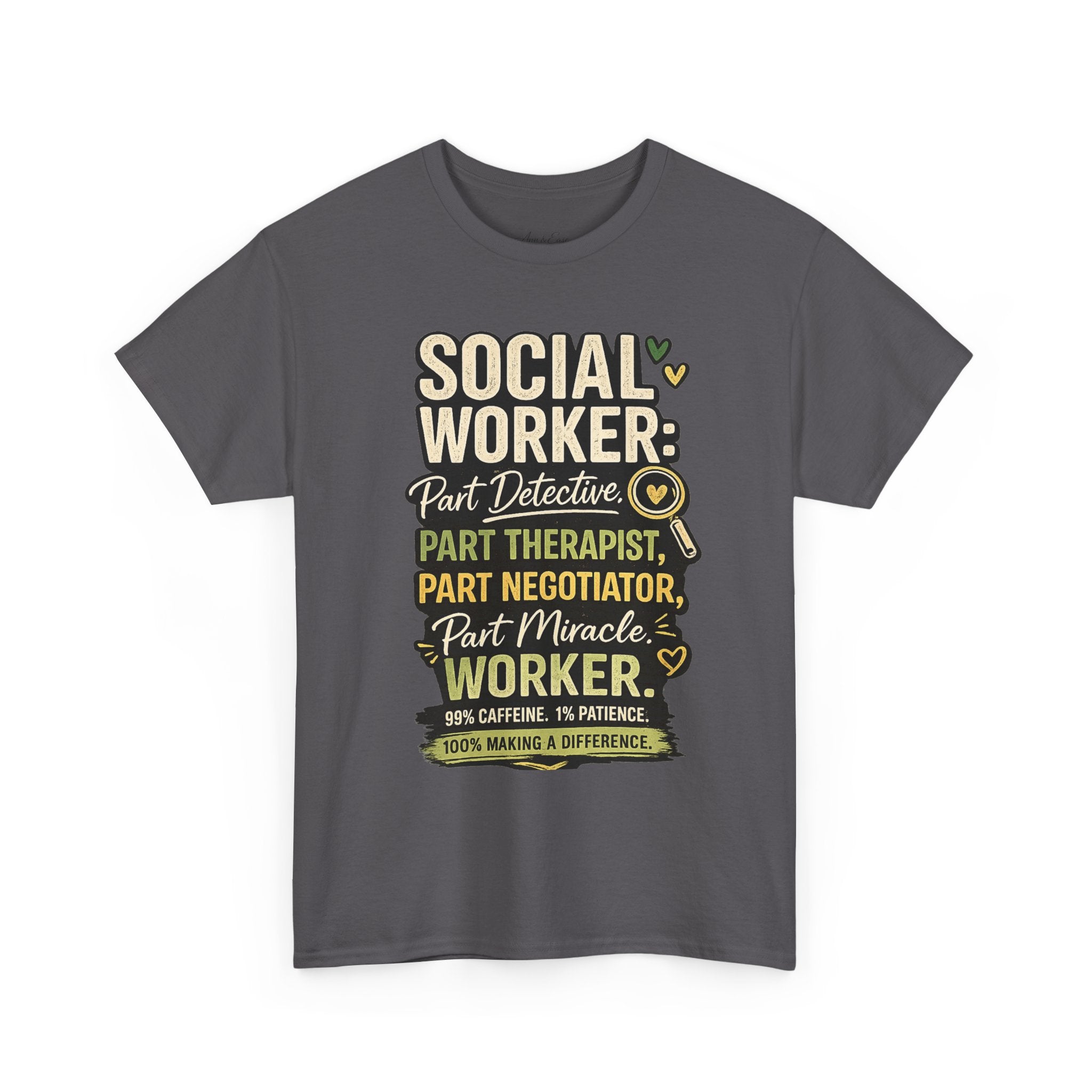 Social Worker T-Shirt – 'Social Worker: Part Detective, Part Therapist' Graphic Tee (Survival Kit Back)