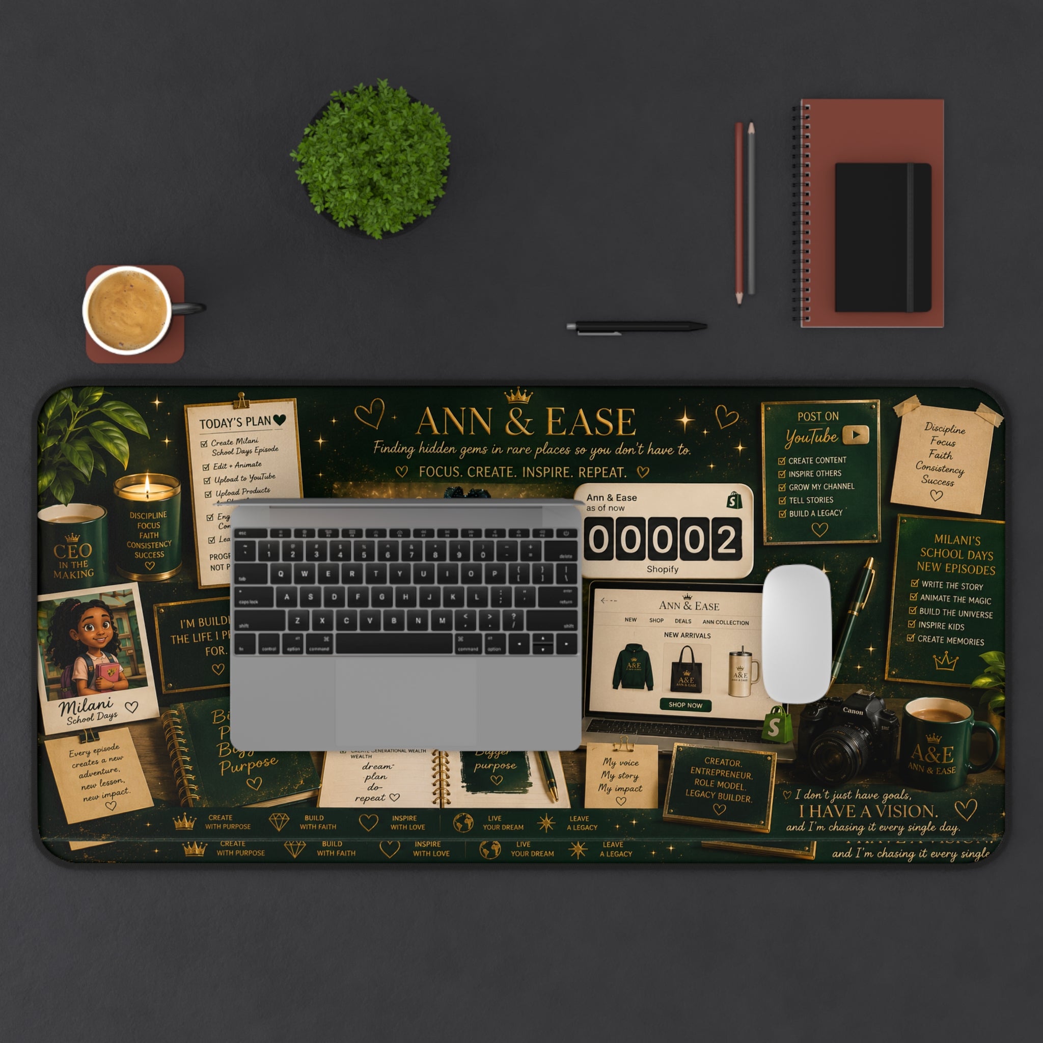 Personalized Memory Collage Desk Mat — Custom Photo & Keepsake Office Mouse Pad
