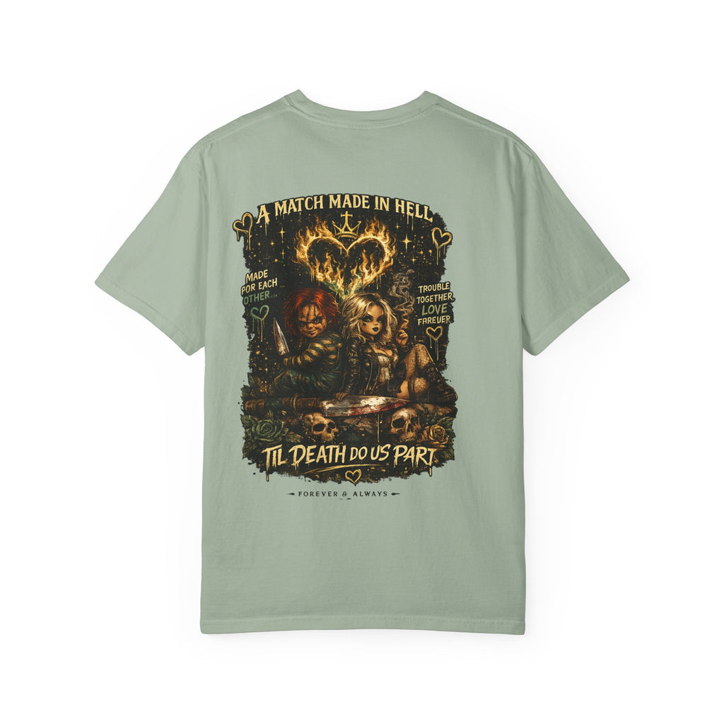 T-Shirt — "Ann & Ease: Dysfunctional But Devoted" Horror Couple Graphic Tee