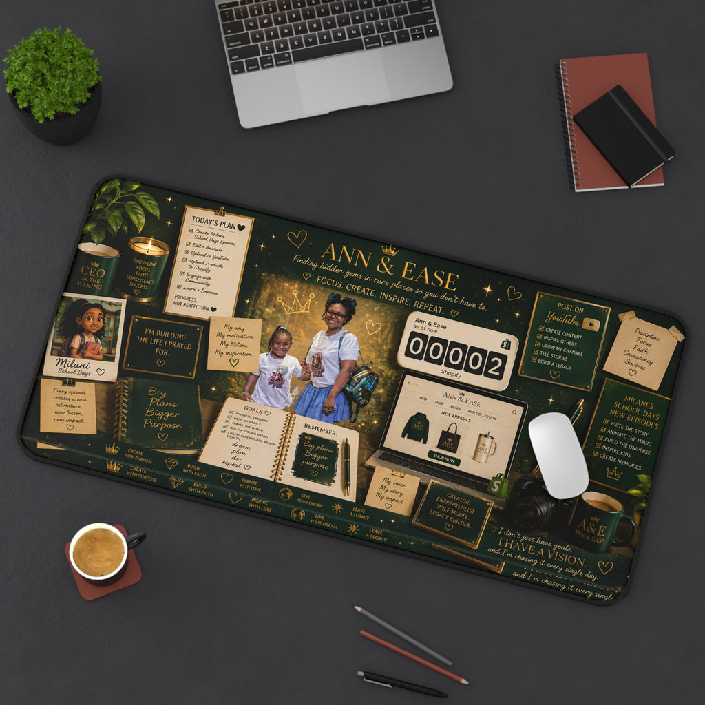 Personalized Memory Collage Desk Mat — Custom Photo & Keepsake Office Mouse Pad