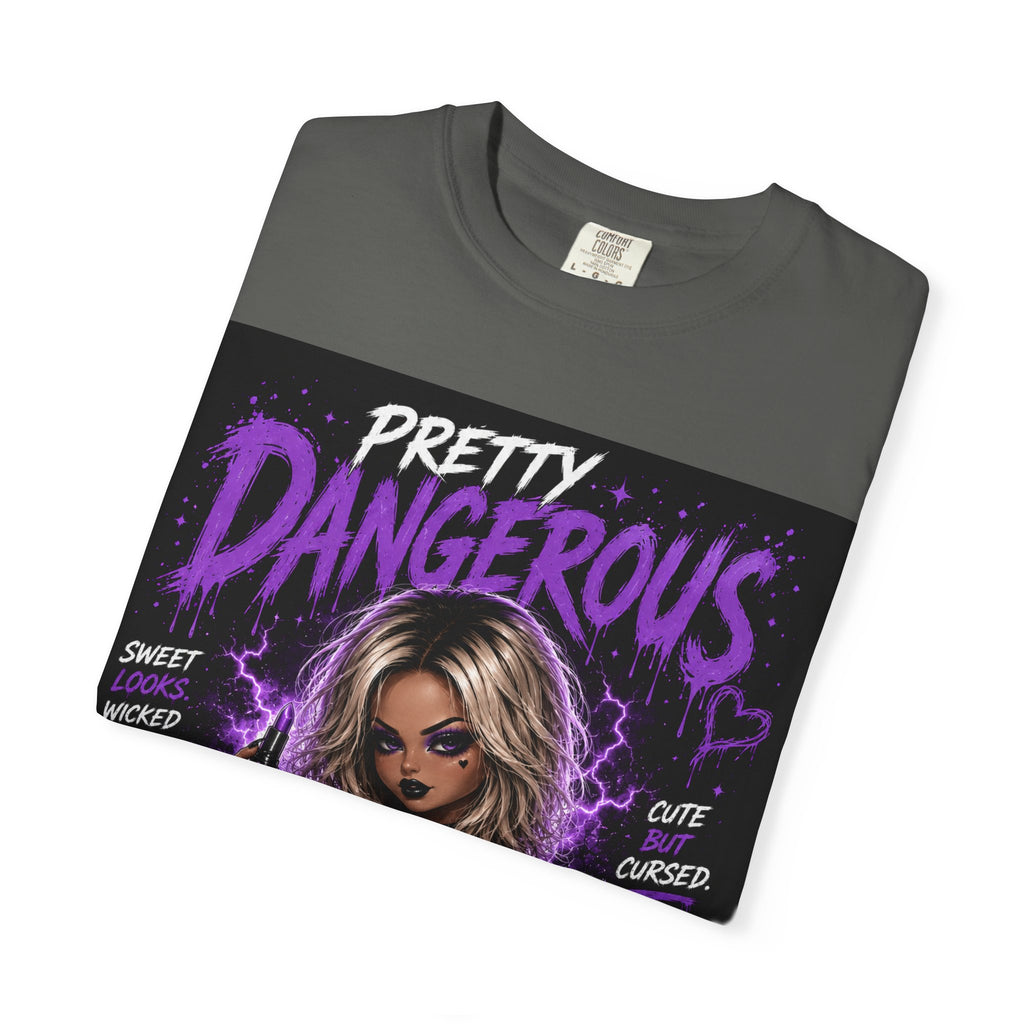 Graphic T-Shirt — "Pretty Dangerous / 'Til Death Do Us Part' Gothic Girl Cute but Cursed Tee