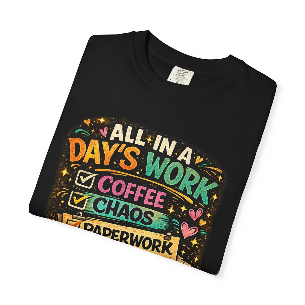 Social Worker T-Shirt — "All In a Day's Work" Checklist Tee