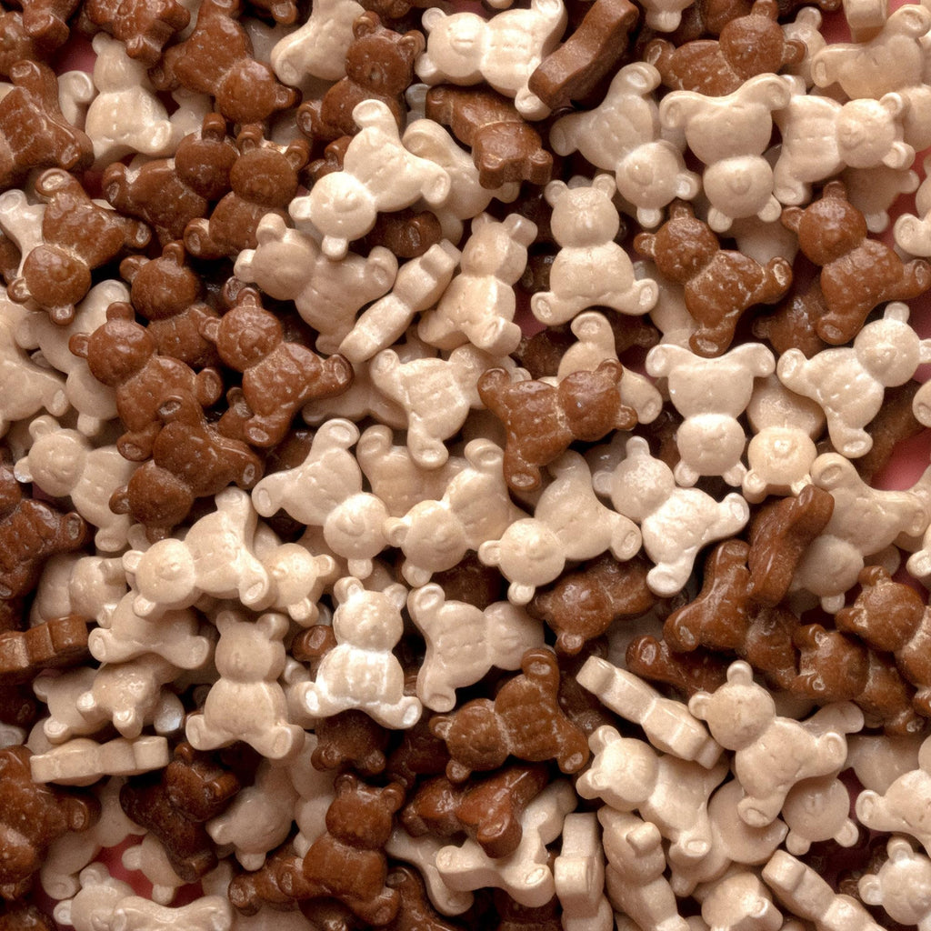 Oasis Supply Baby Shower Sprinkles & Sugar Shapes. Edible Decorations for Cakes, Cupcakes, and Cookies. Gender Reveal, Boy, Girl, and Neutral Party Baking Decorations (Teddy Bear - Brown)